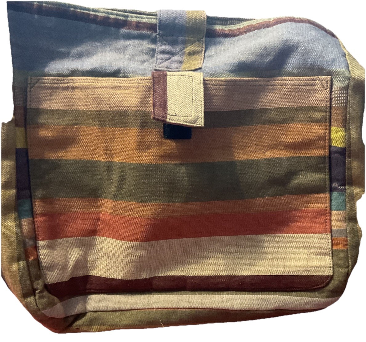 Unique Batik Stripe Colorful Boho Hobo Style Fabric Casual Tote Shoulder Bag