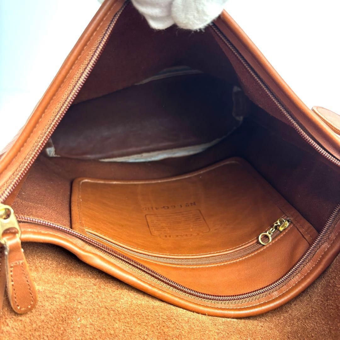 Vintage Coach Brown Leather Shoulder Bag 4115 USA Gold Hardware Strap Auth e6
