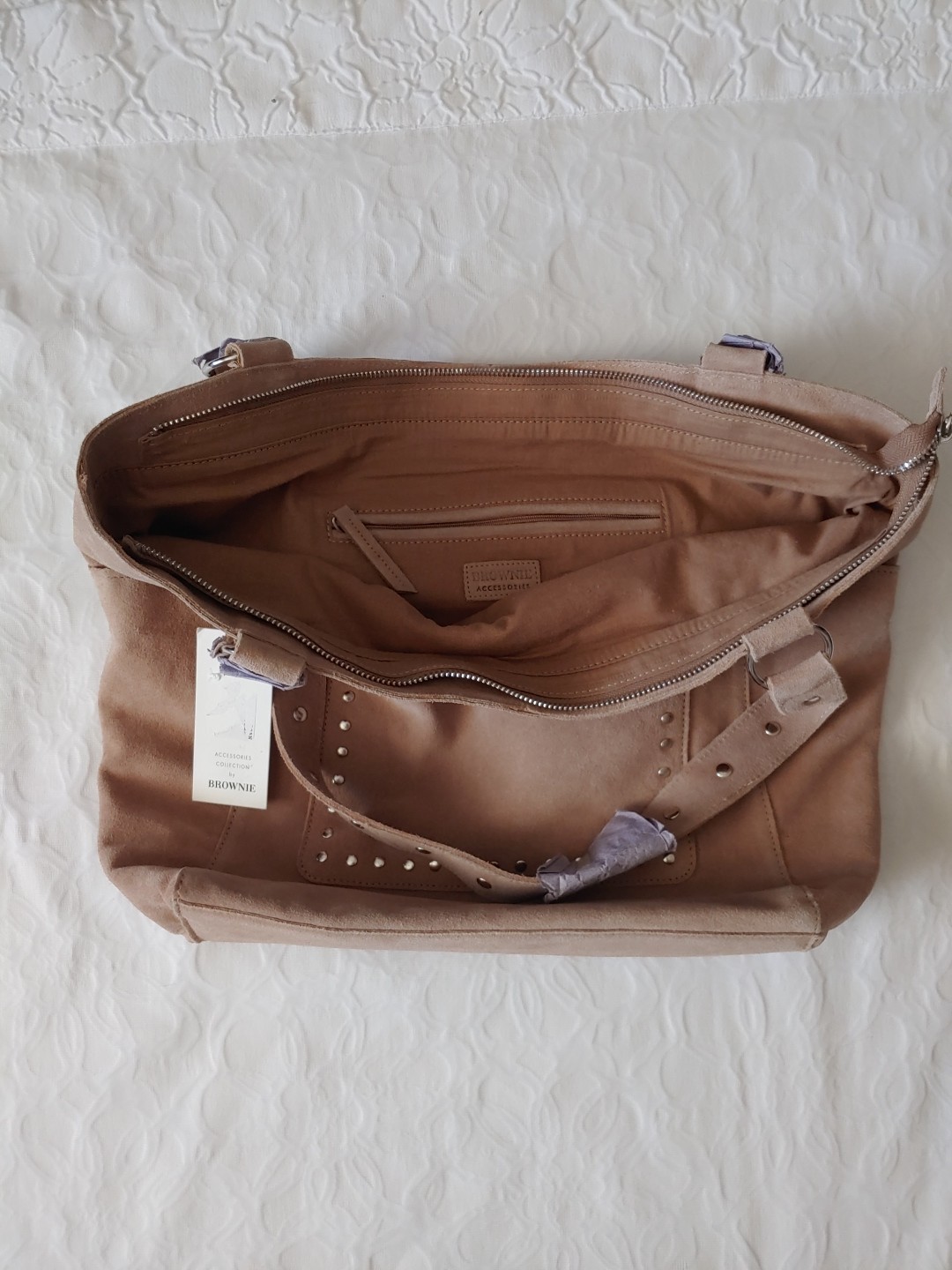 Camel Suede Large Tote Brownie Spain