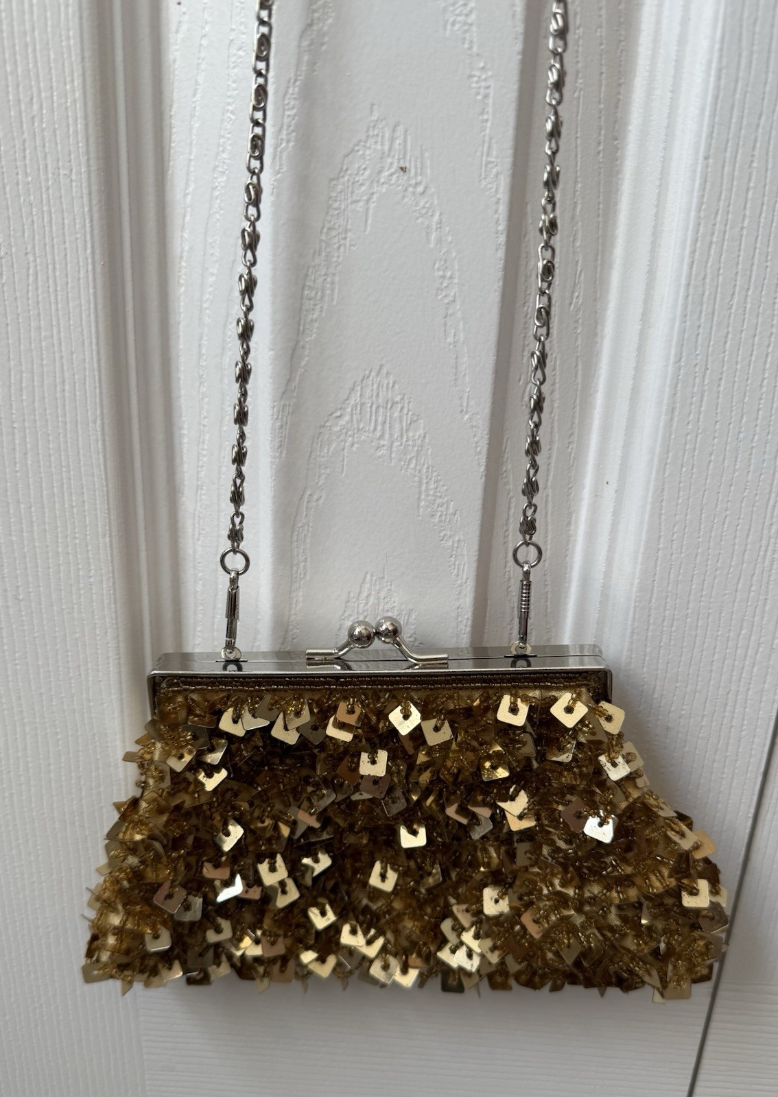 Bijoux Terner Bronze Gold Sparkly Formal Dressy Evening Bag Purse Crossbody