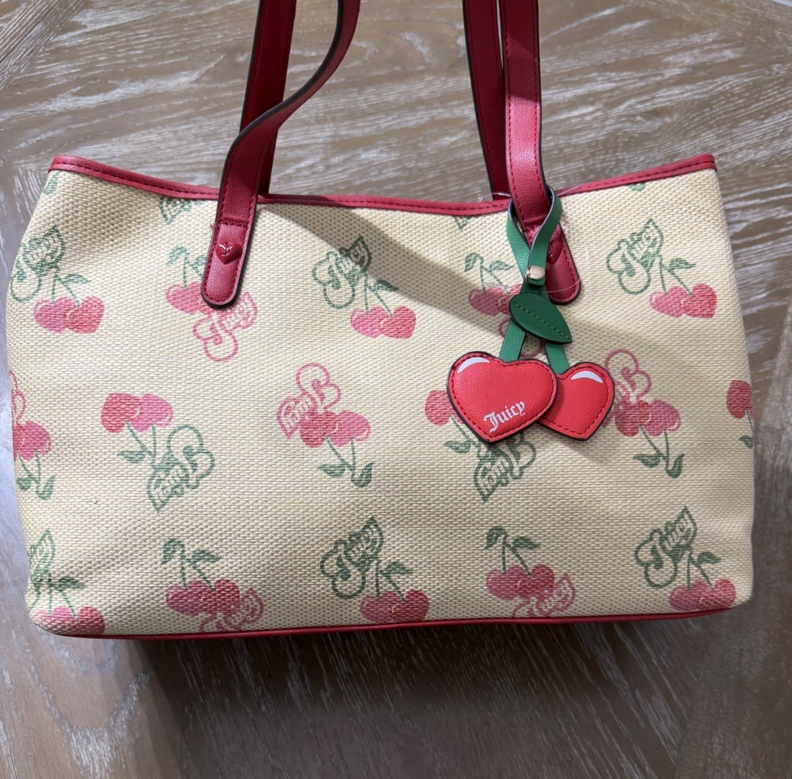 Juicy Couture “Juicy Paradise” Cherry Straw Tote
