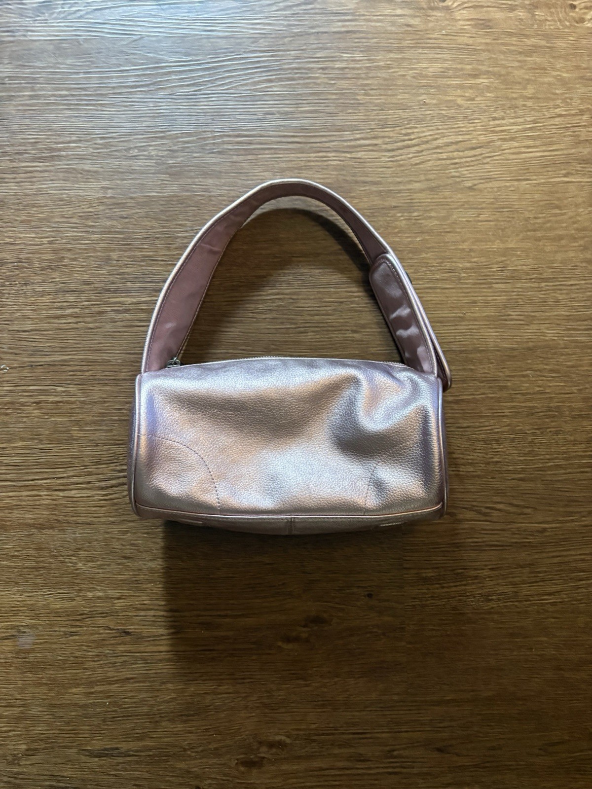 Vintage The Sak vintage metallic pink pebbled leather cylinder bag 9” X 4.5”