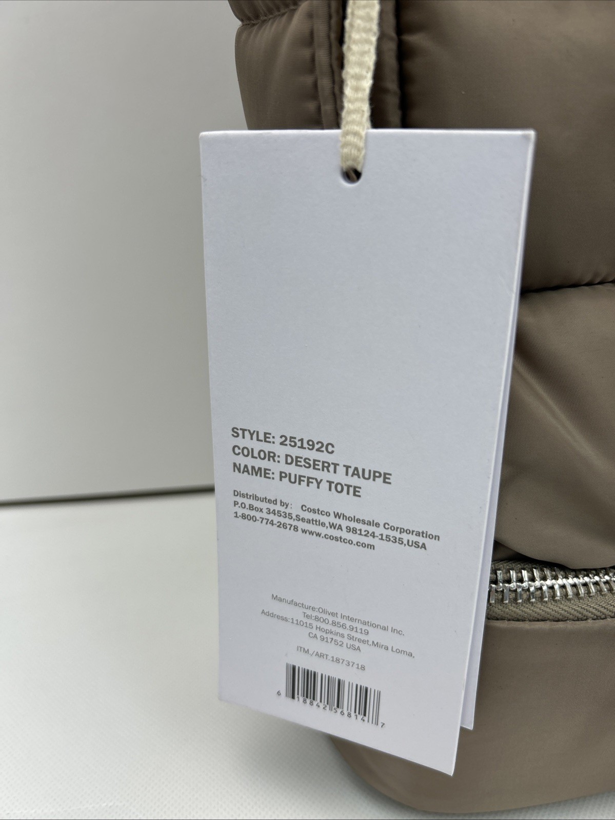iPack Puffy Tote Bag, Tan