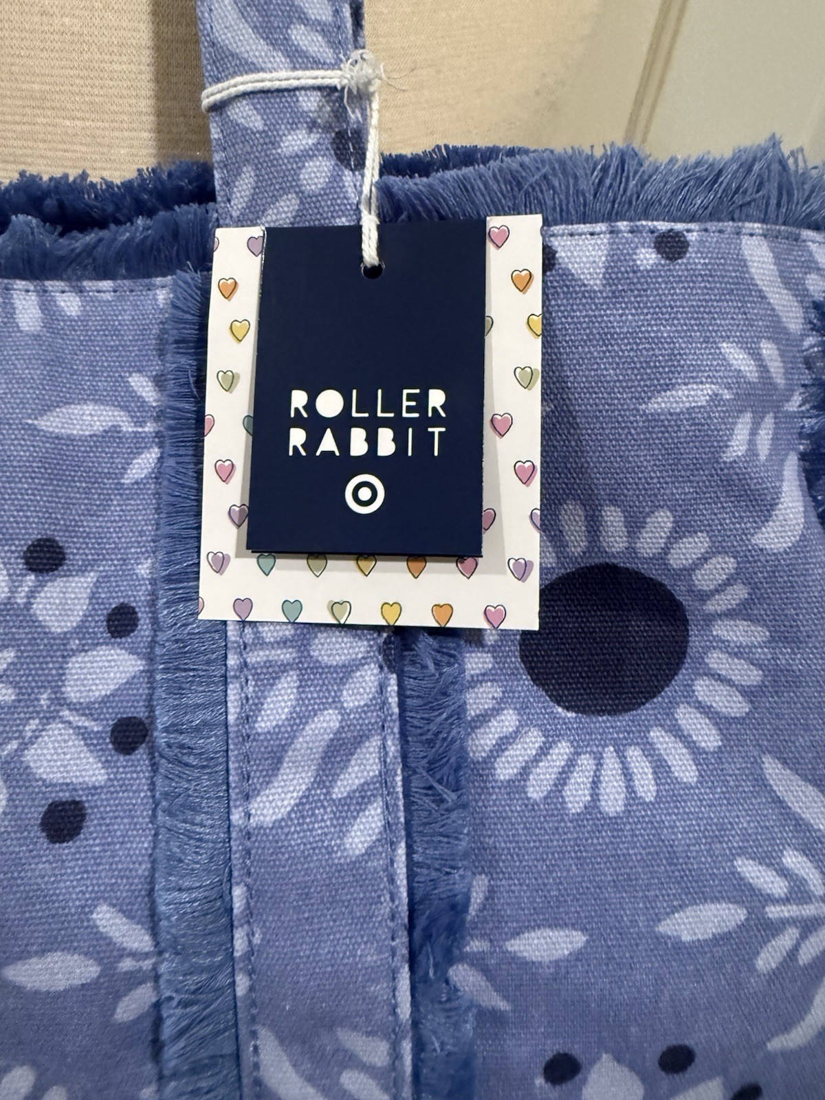 NWT Star Medallion Fringe Canvas Tote Beach Bag Blue – Roller Rabbit x Target