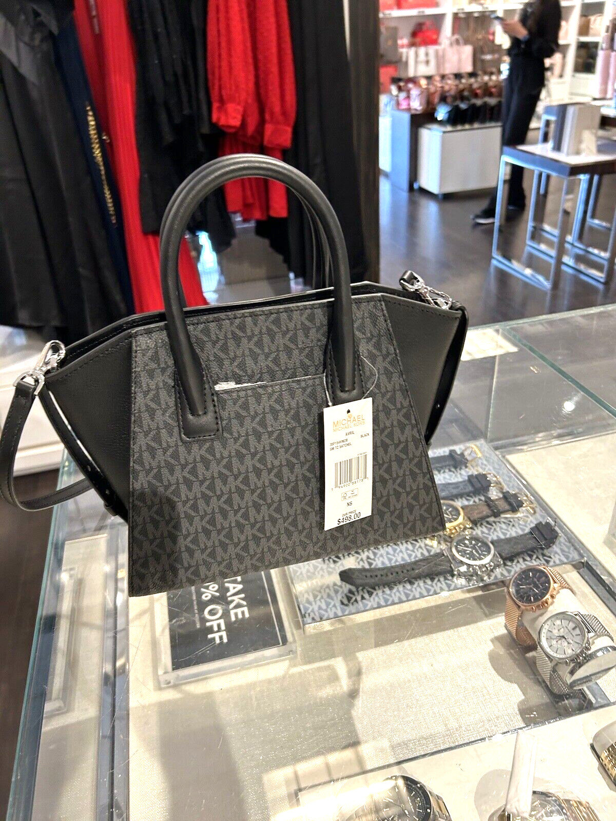 Michael Kors Small Satchel Crossbody Bag Handbag Purse Messenger Shoulder Black