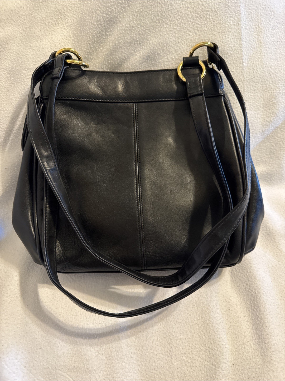 Worthington Genuine Leather Handbag Shoulder Bag Purse Black P15