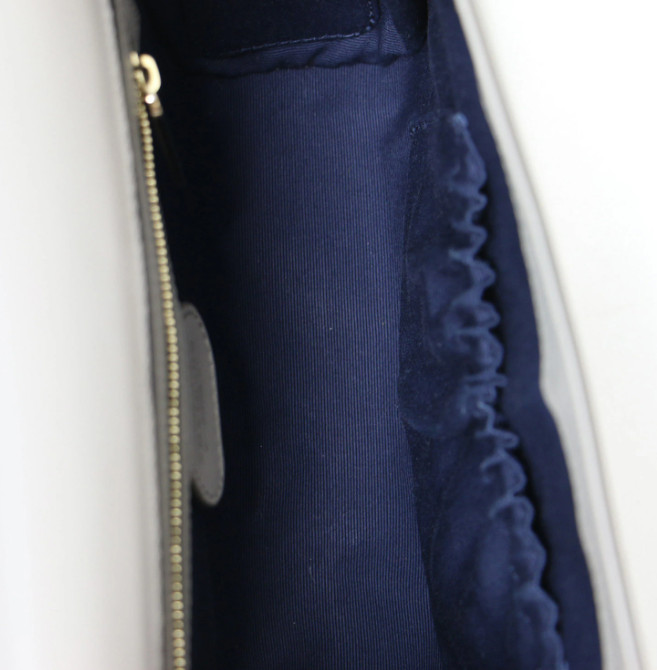 SMYTHSON Gray Leather Square Shoulder Bag with Flap, Embossed VG ship From JAPAN