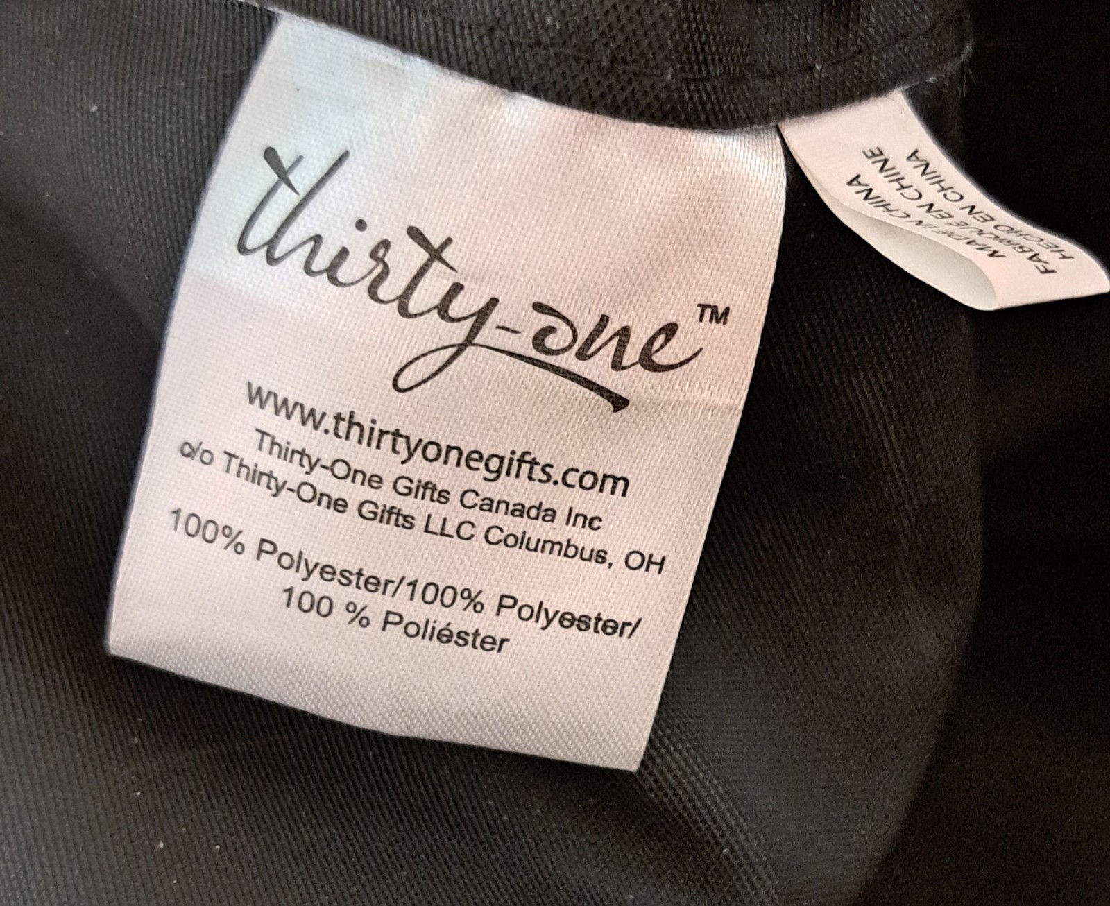 Thirty-One Utility Tote Charcoal Crosshatch Dark Gray Embroidered Dandeline