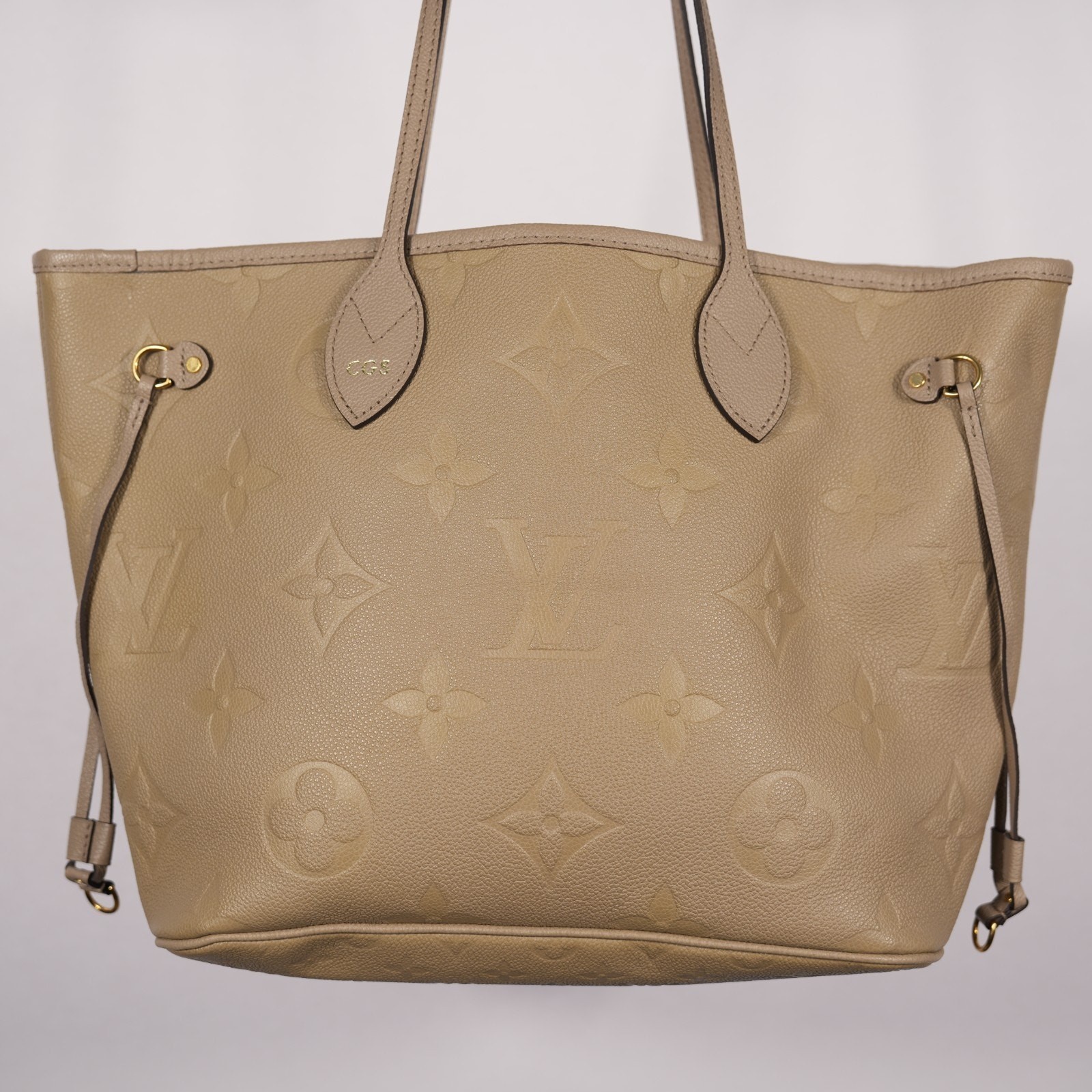 Louis Vuitton LV Empreinte Monogram Giant Neverfull MM Tourterelle Tote Bag