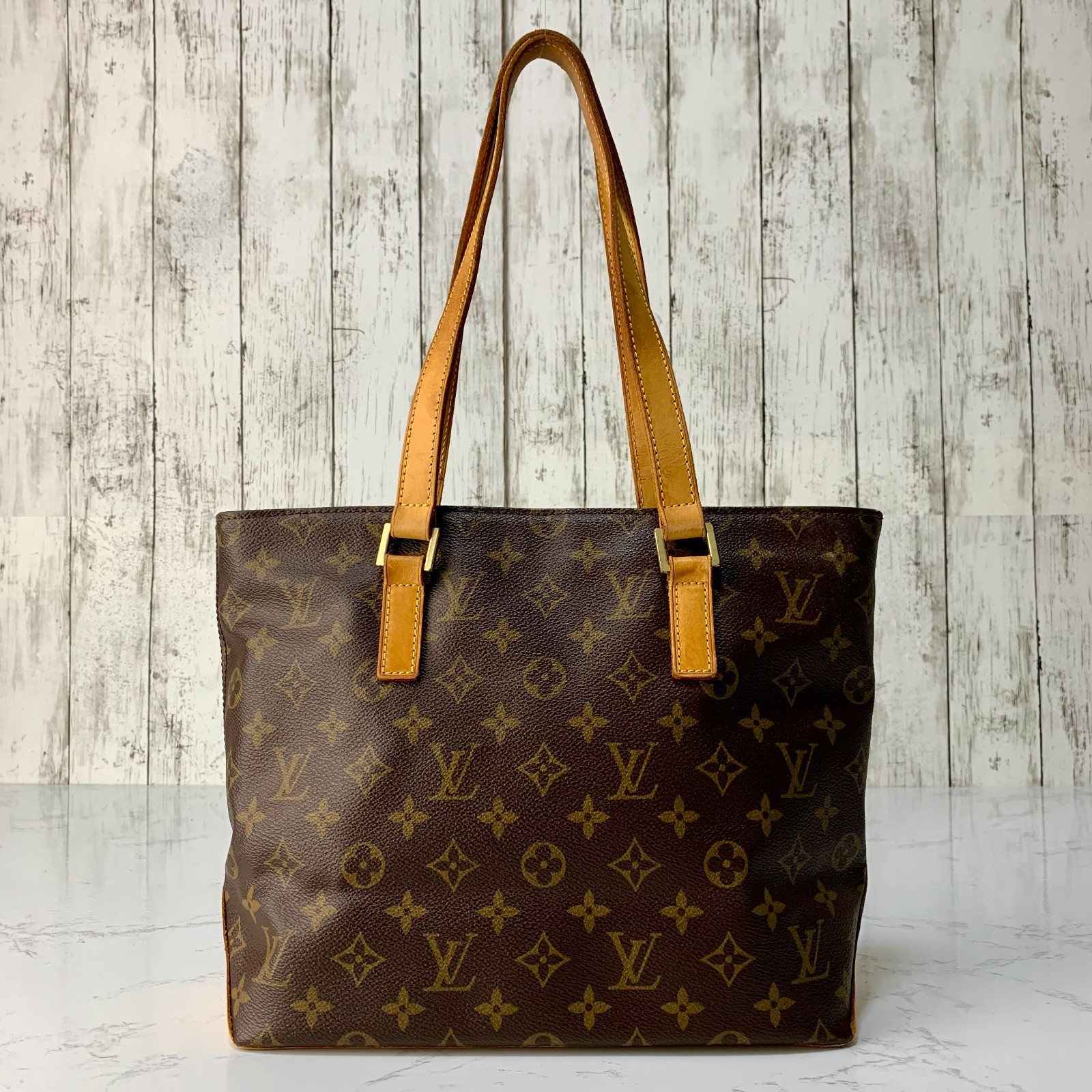LOUIS VUITTON Cabas Piano Monogram Shoulder Tote Bag M51148 Auth【Condition:Good】
