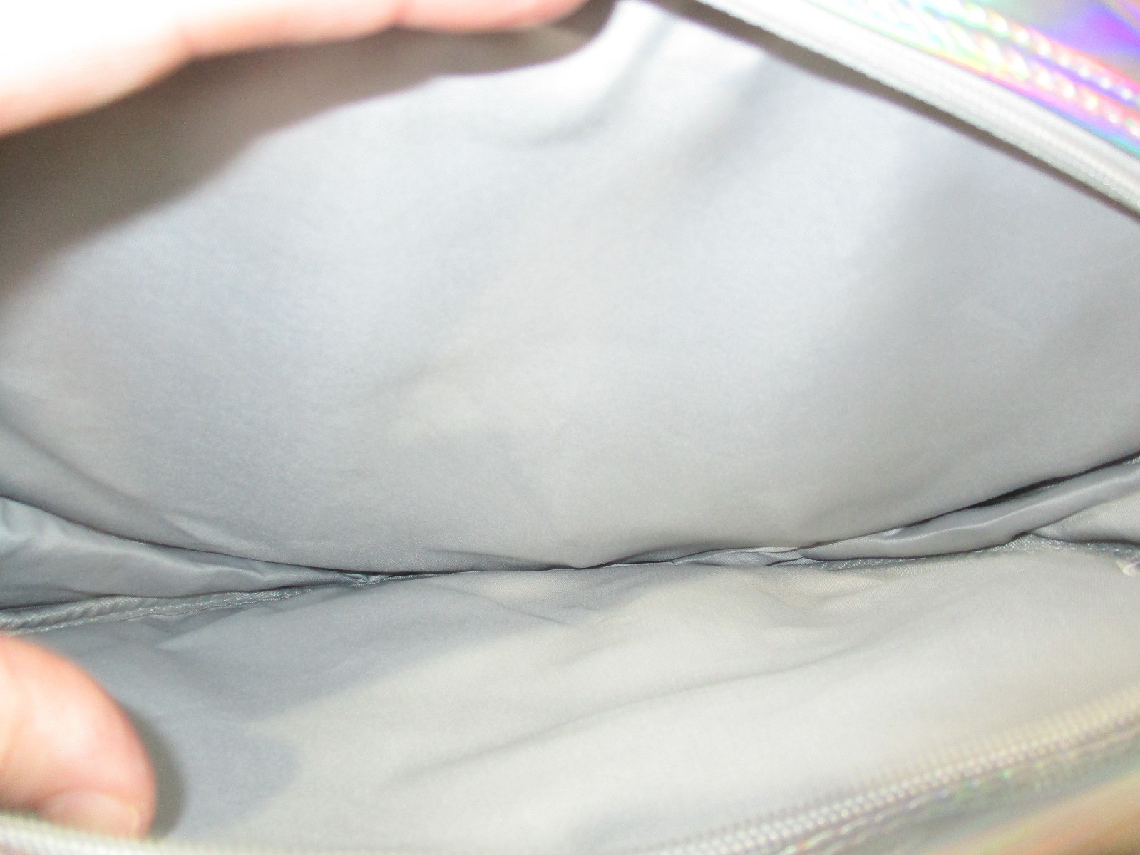 Iridescent alien backpack (approx Size: 12″x12″x3.5″in)