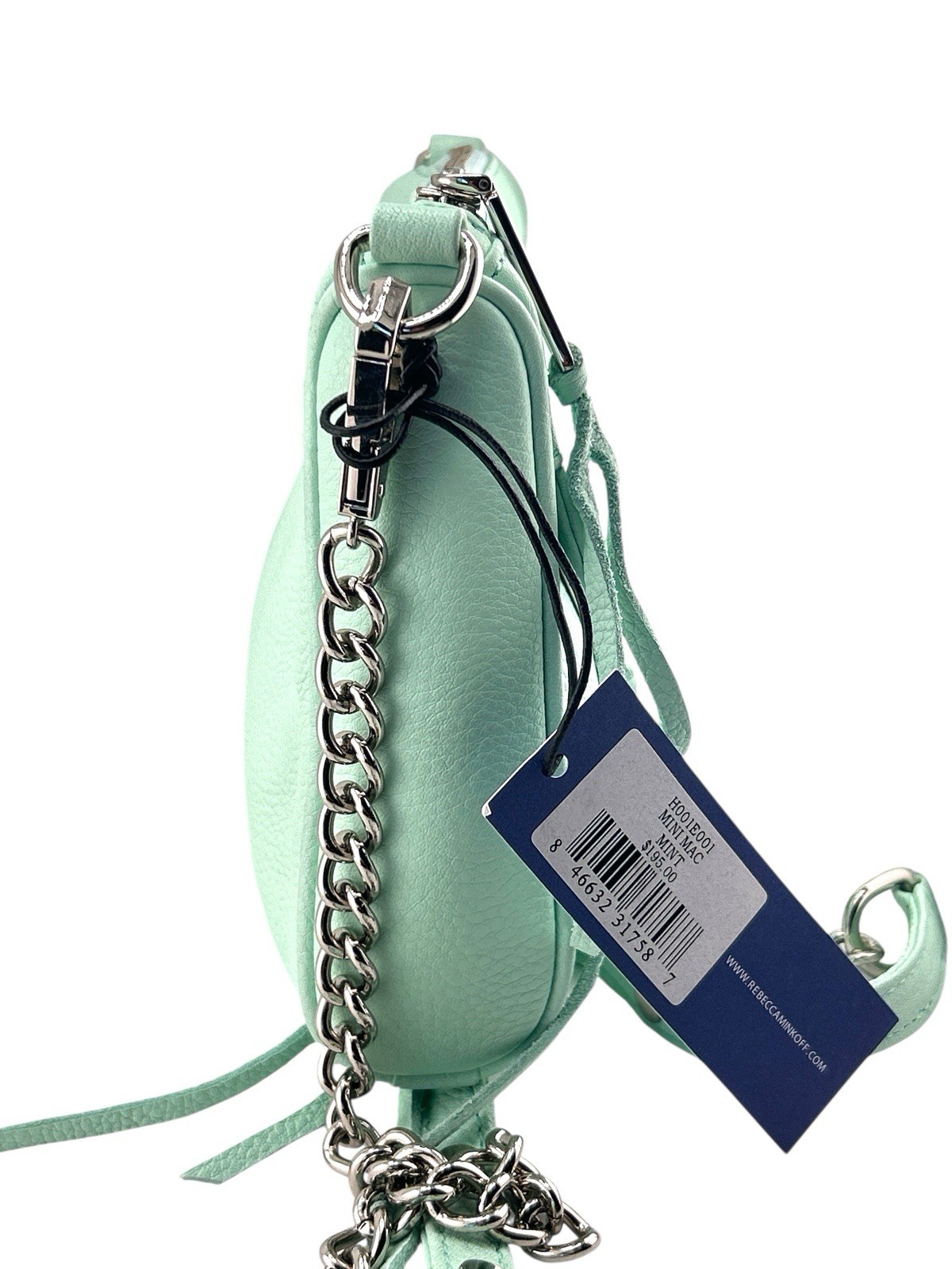 NWT Rebecca Minkoff Womens Mini Mac Leather Chain Link Strap Crossbody Bag Mint