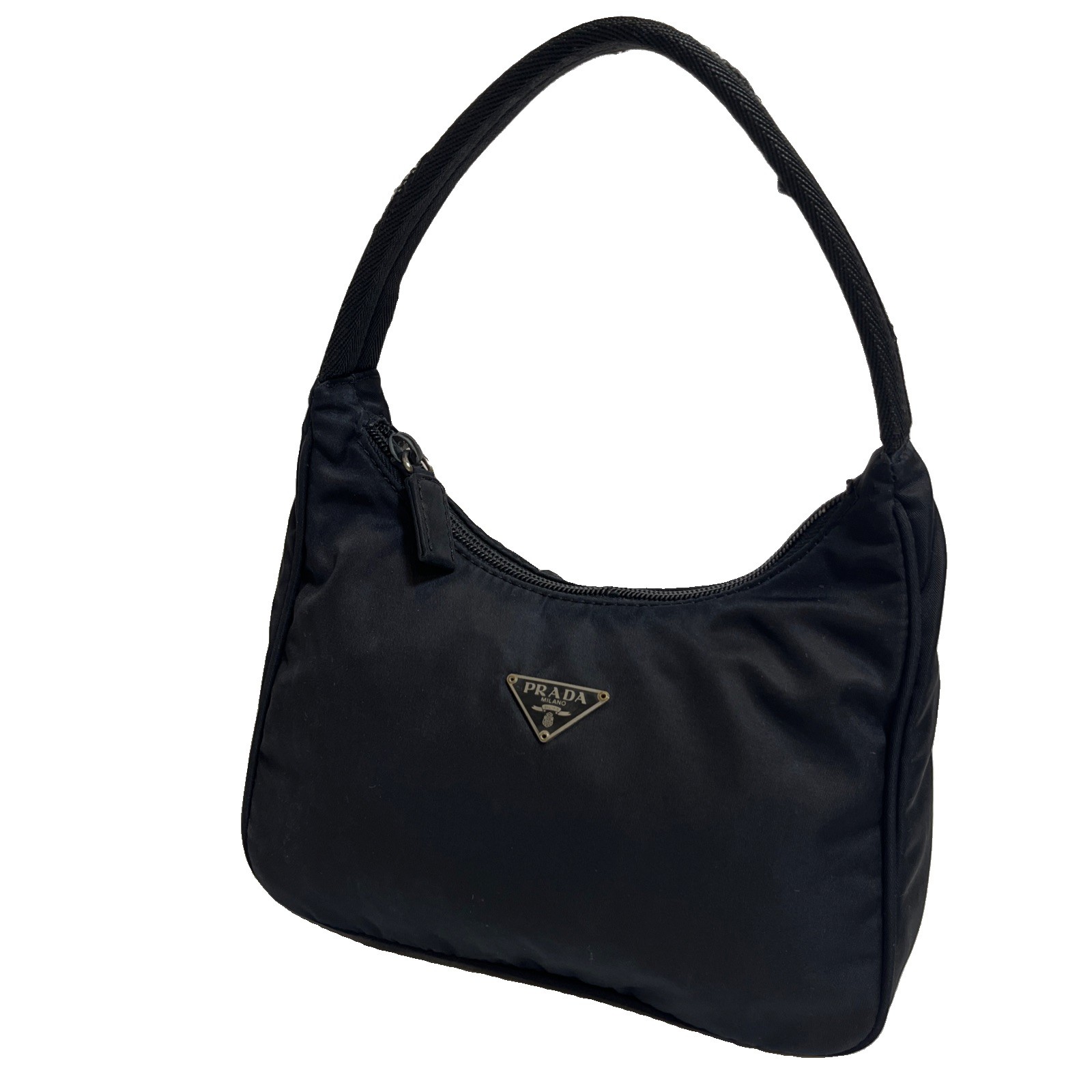 PRADA Nylon Tessuto Hobo Bag Mini Hand Bag Black Italy