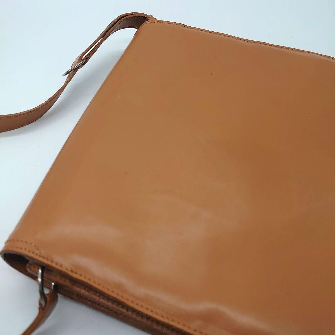 DOLCE&GABBANA Beige Leather Shoulder Bag Women Magnetic Snap Dust Bag 29.5cm