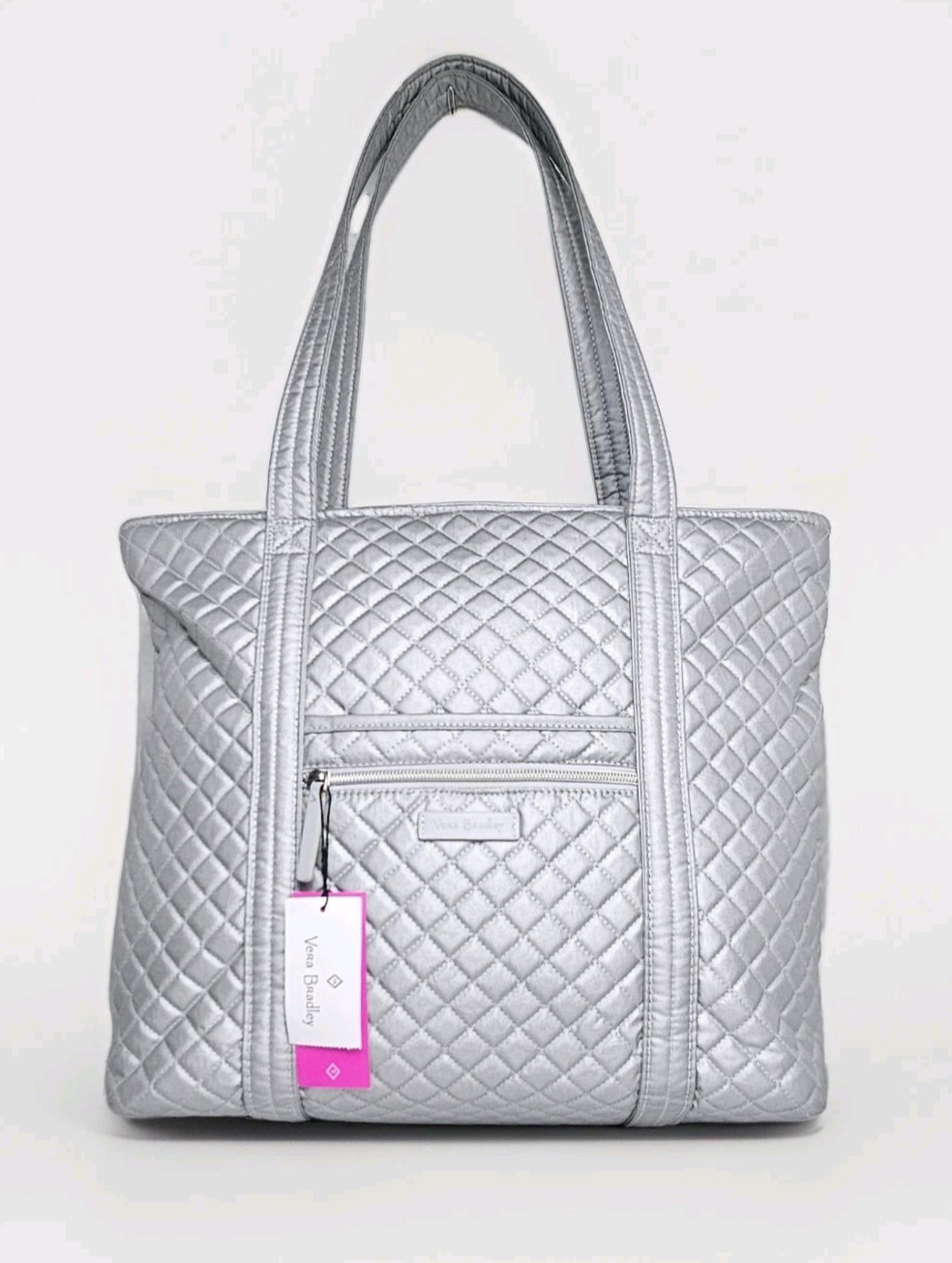 Vera Bradley Iconic Tote in Performance Twill Silver Pearl