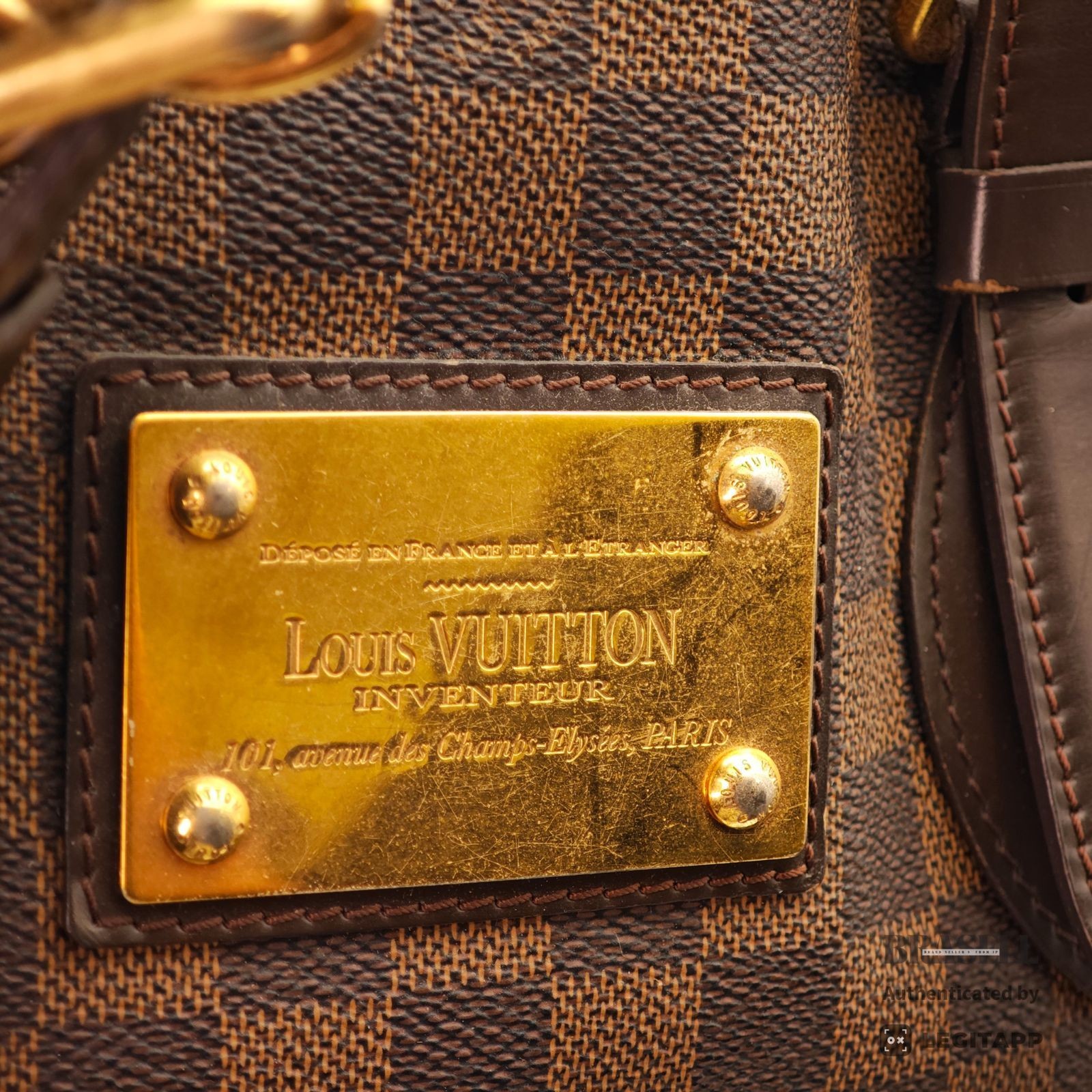 LOUIS VUITTON Damier Ebene Hampstead MM N51204 Tote Bag Brown【ImportFeeFREE】