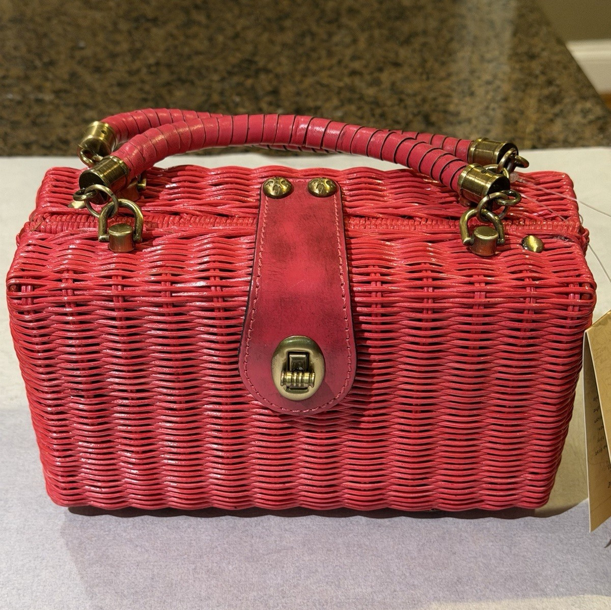 Patricia Nash Spring Wicker Pink Ayora Handbag With IMPERFECTIONS – NWT