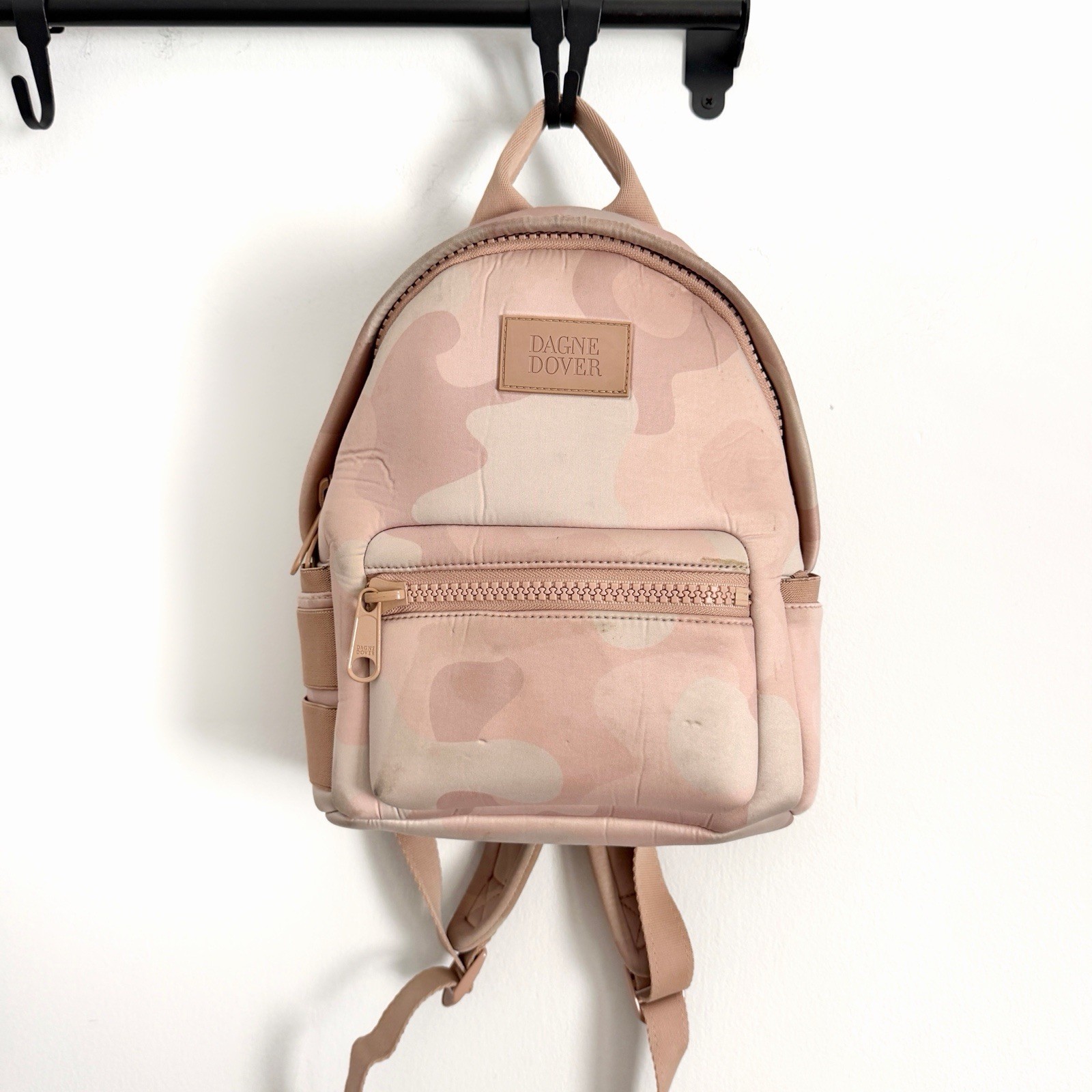 Dagne Dover Mini Neoprene Dakota Backpack Pink Camo Zip Pockets Double Straps