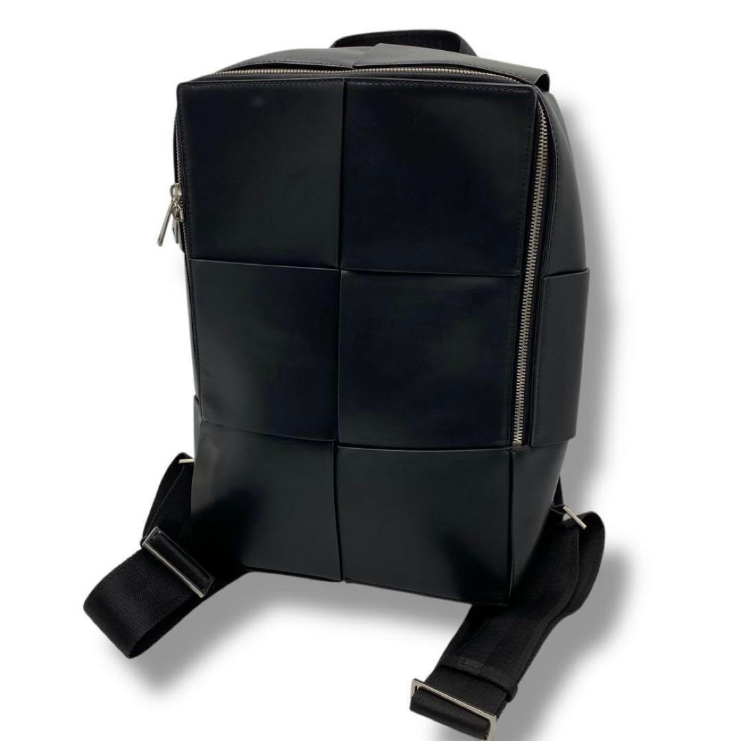 Bottega Veneta Backpack Leather Color Black Arco Size Wid 9.6″ Unisex Excellent