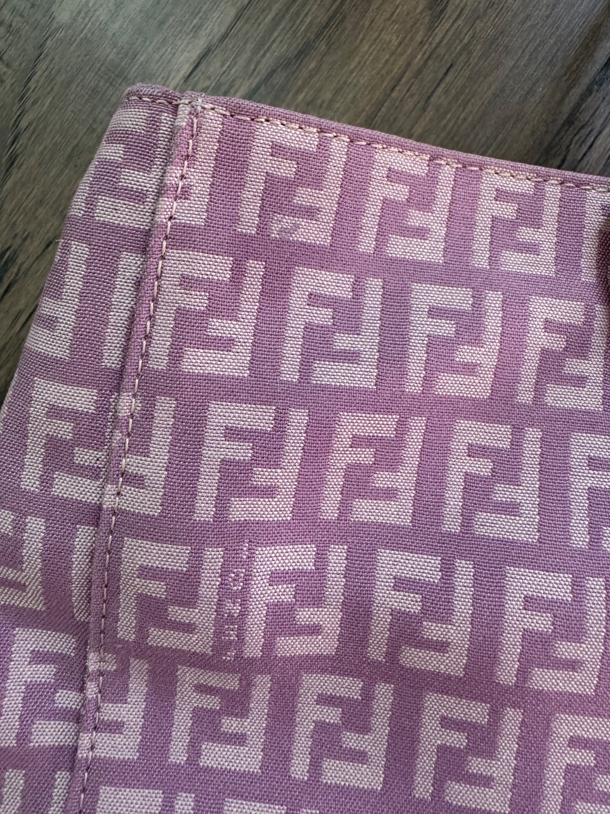 Authentic Vintage Fendi Lavender Zucchino FF Monogram Tote Bag leather handles