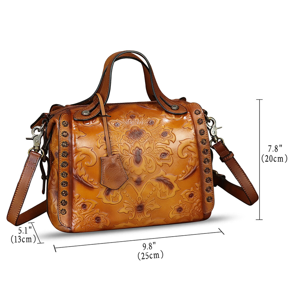Genuine Leather Purses and Handbags Women Vintage Satchel Crossbody Shoulder Bag