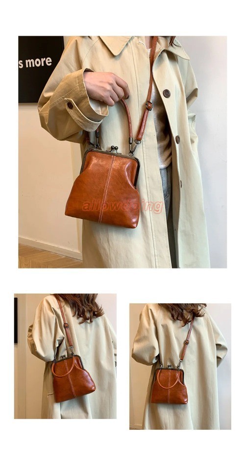 Elegant Kiss Lock Shoulder Bag Large Capacity Retro Chinese Style Crossbody Bag