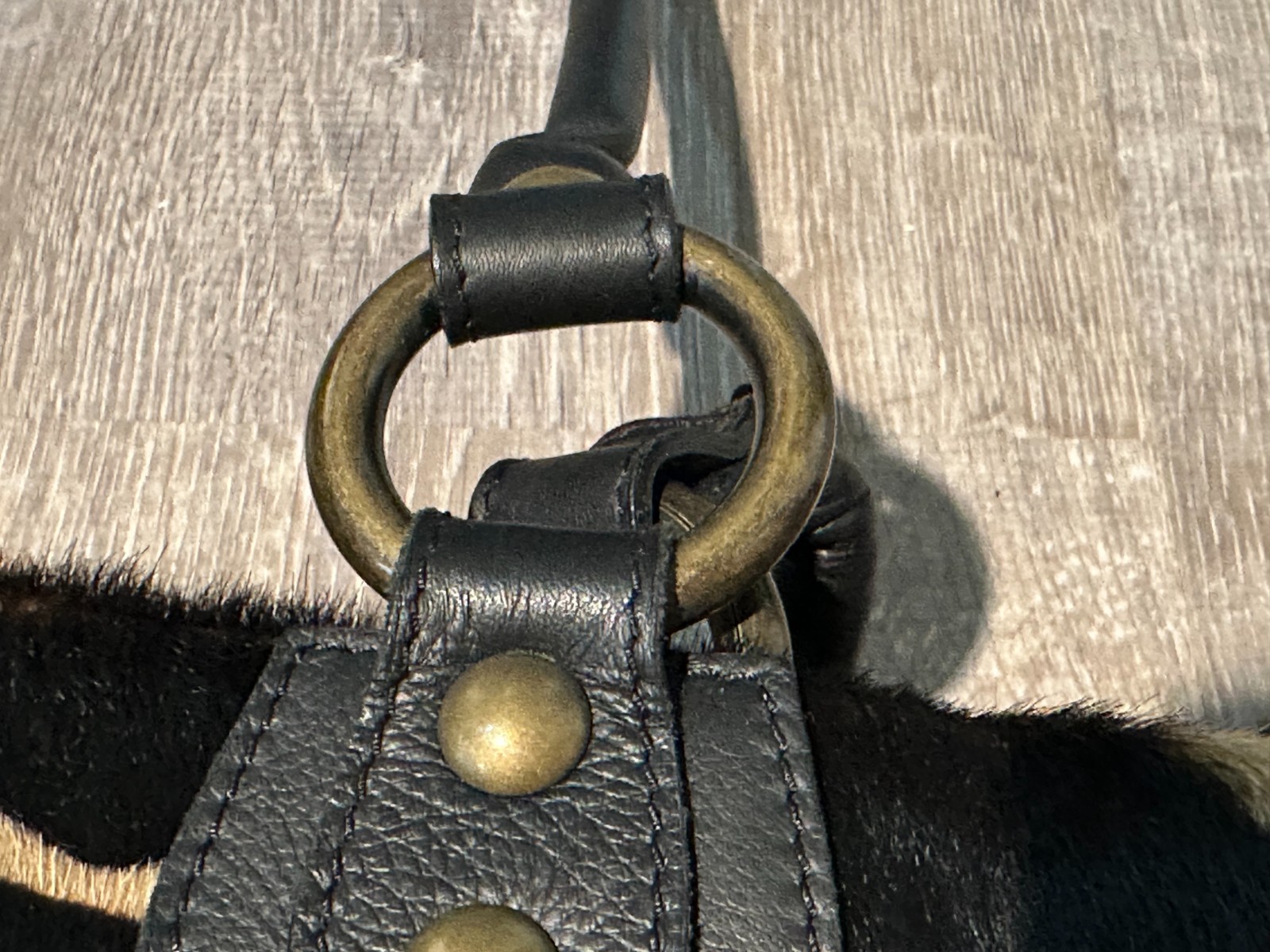 MAURIZIO TAIUTI Leather Cowhide Pony Hair Tote Purse Hobo Bag Italy
