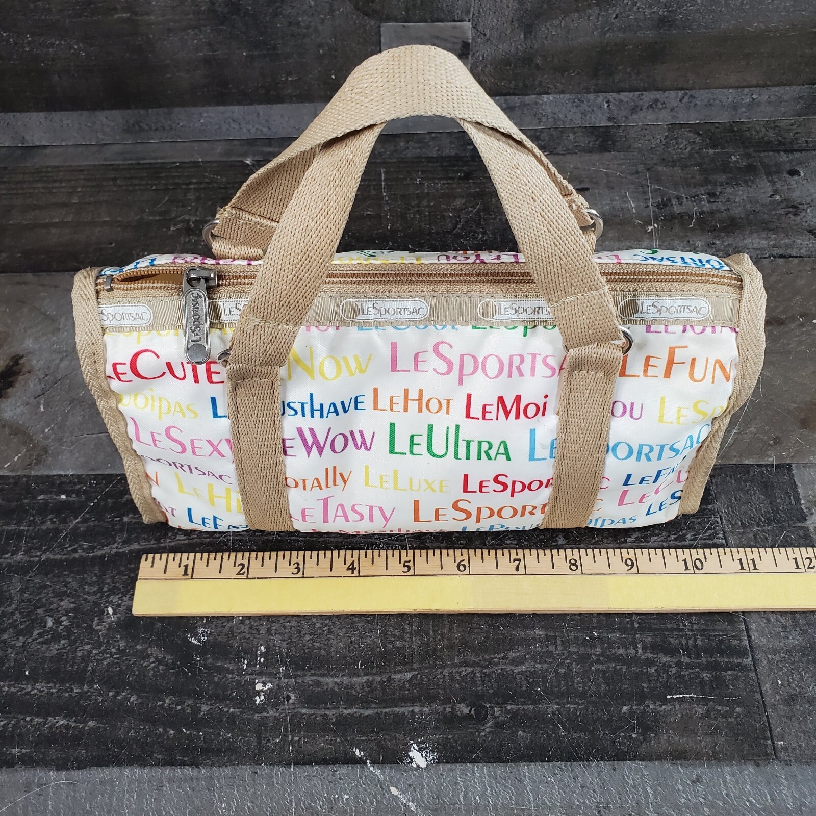 LeSportsac HANDBAG Bag Multicolor Rainbow Words Everyday Retired Jonathan Adler