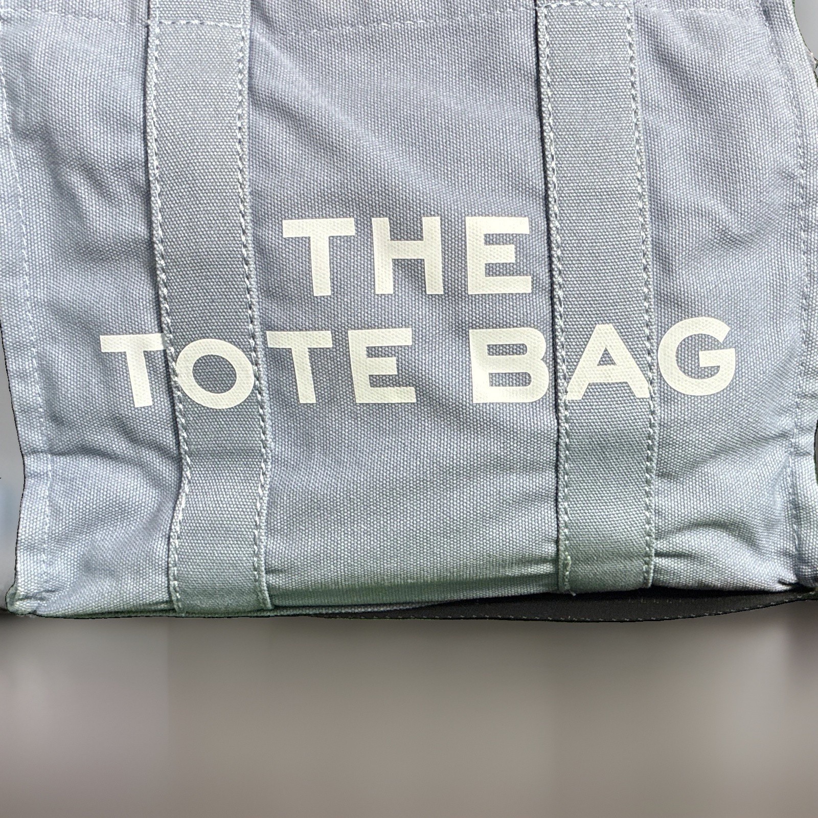 The Tote Bag Light Blue Canvas Mini Tote Crossbody Shoulder Bag Detachable Strap