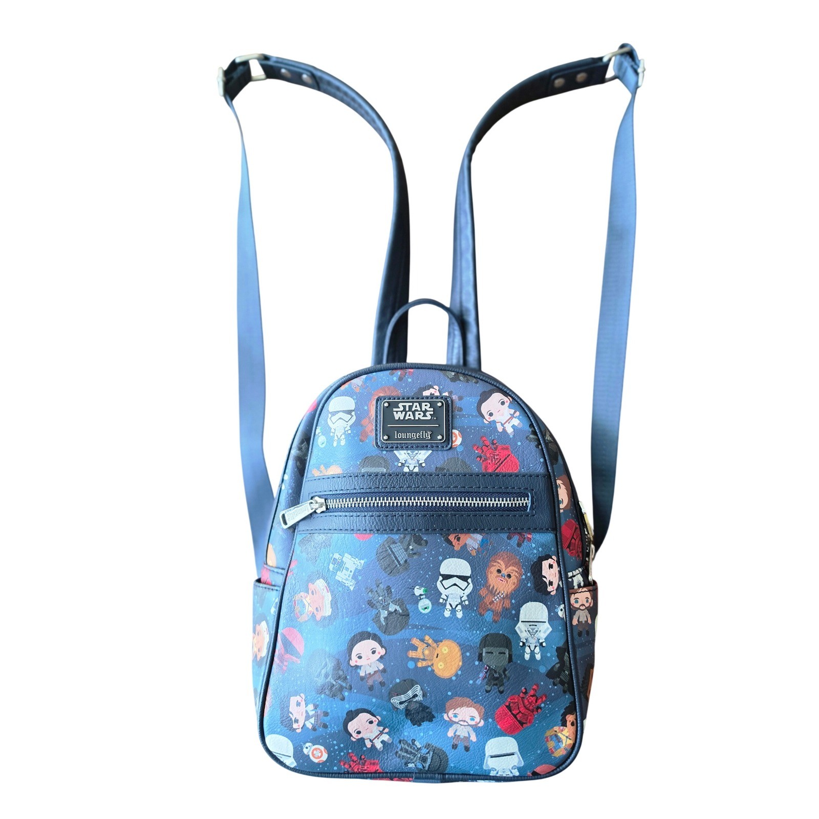 Loungefly Star Wars Disney Parks Chibi Character Print Mini Backpack Navy Blue