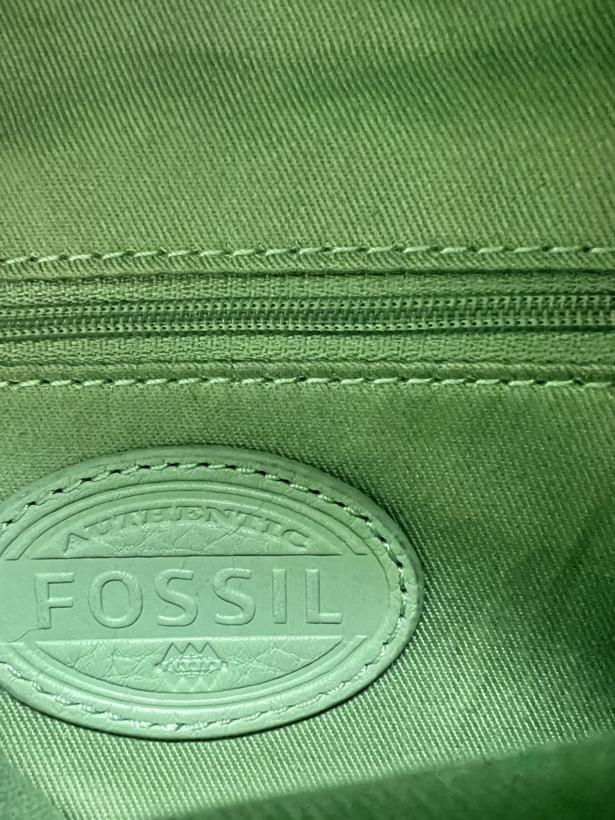Fossil Erin Tote Winter Green Pebbled Leather Shoulder Bag Tags Dust Bag NWOT