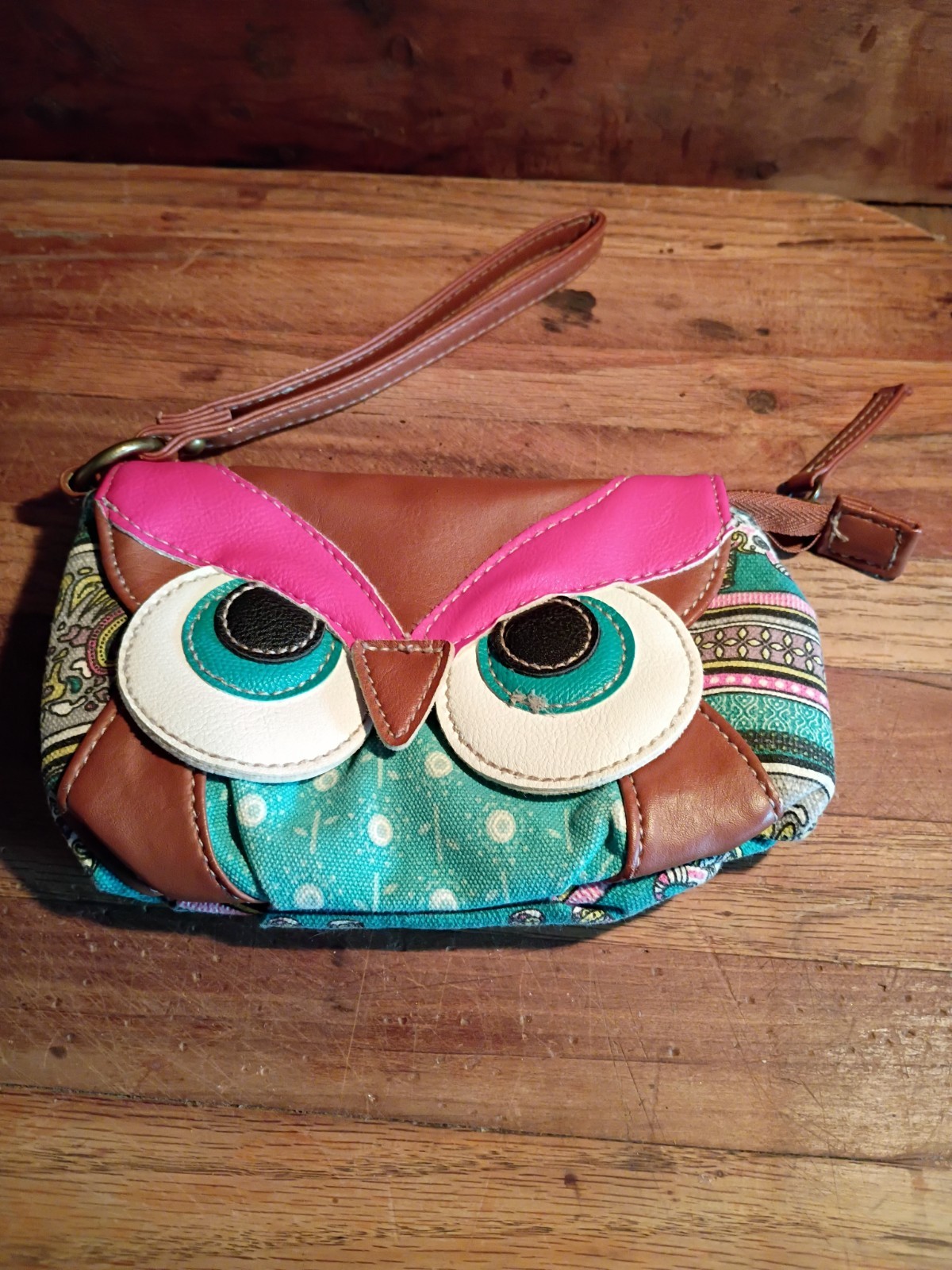Unionbay BOHO Owl Canvas Wristlet Purse