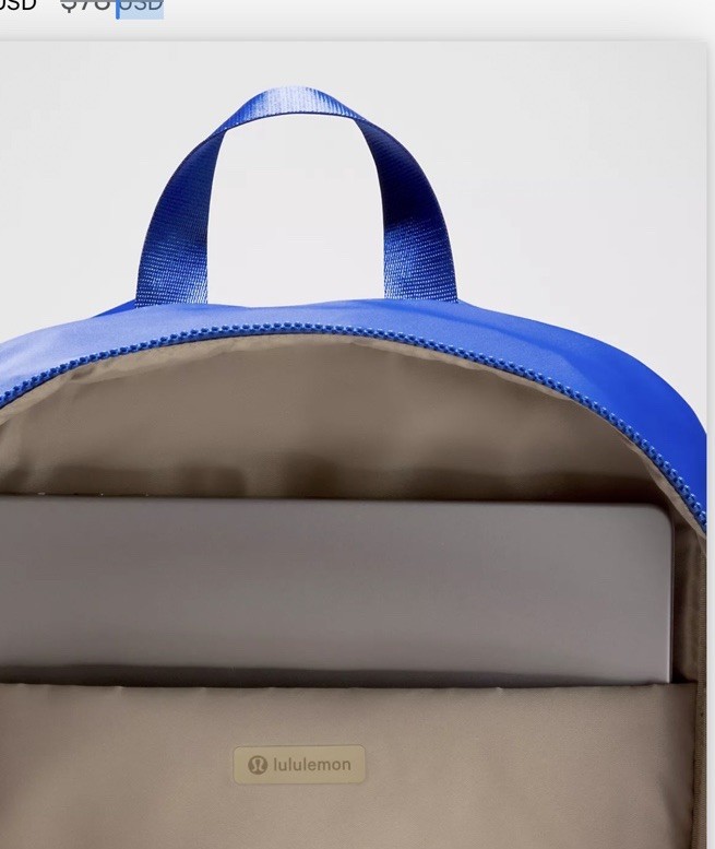 Lululemon New Everywhere Backpack Blue Zippered Pocket 21 L NWT
