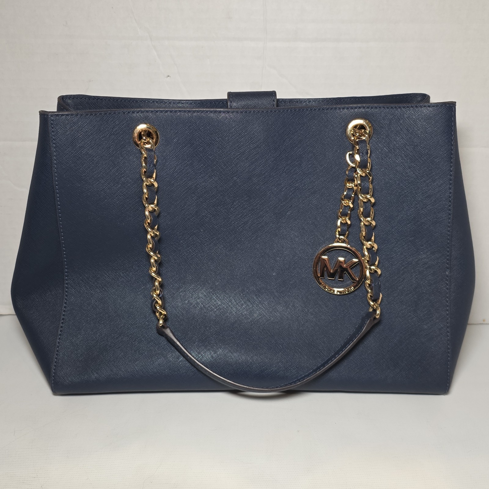 Michael Kors Susannah Large Black Tote with Gold Chain Strap NWT