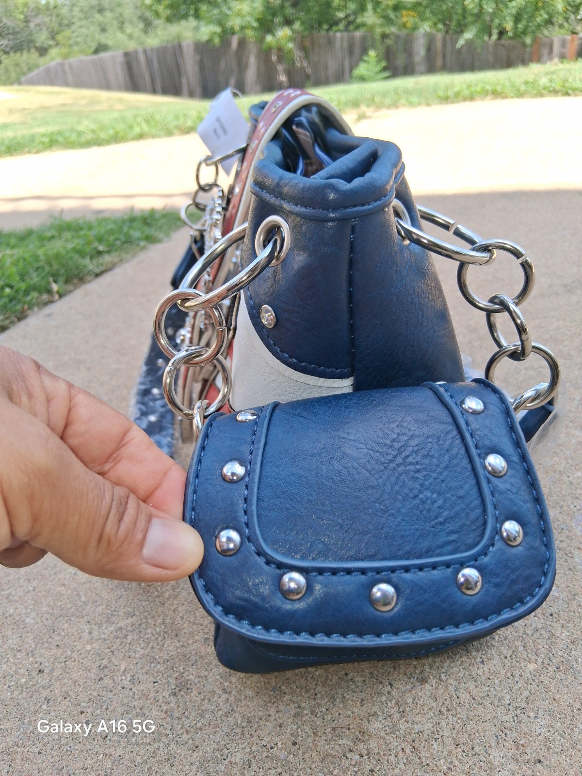 Western American Flag Rhinestone Buckle Handbag Patriotic Cowgirl Purse NWT