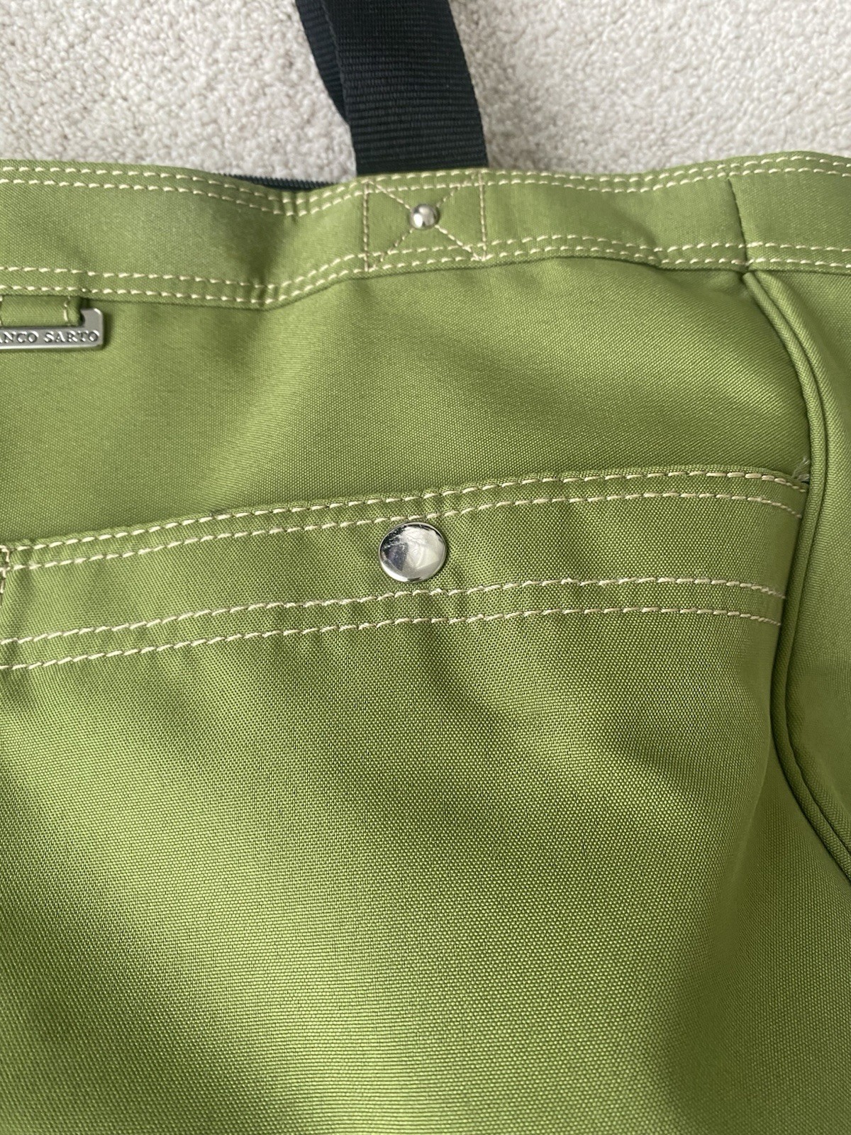 Franco Sarto Olive Green Nylon Tote Bag Large Travel Shoulder Purse