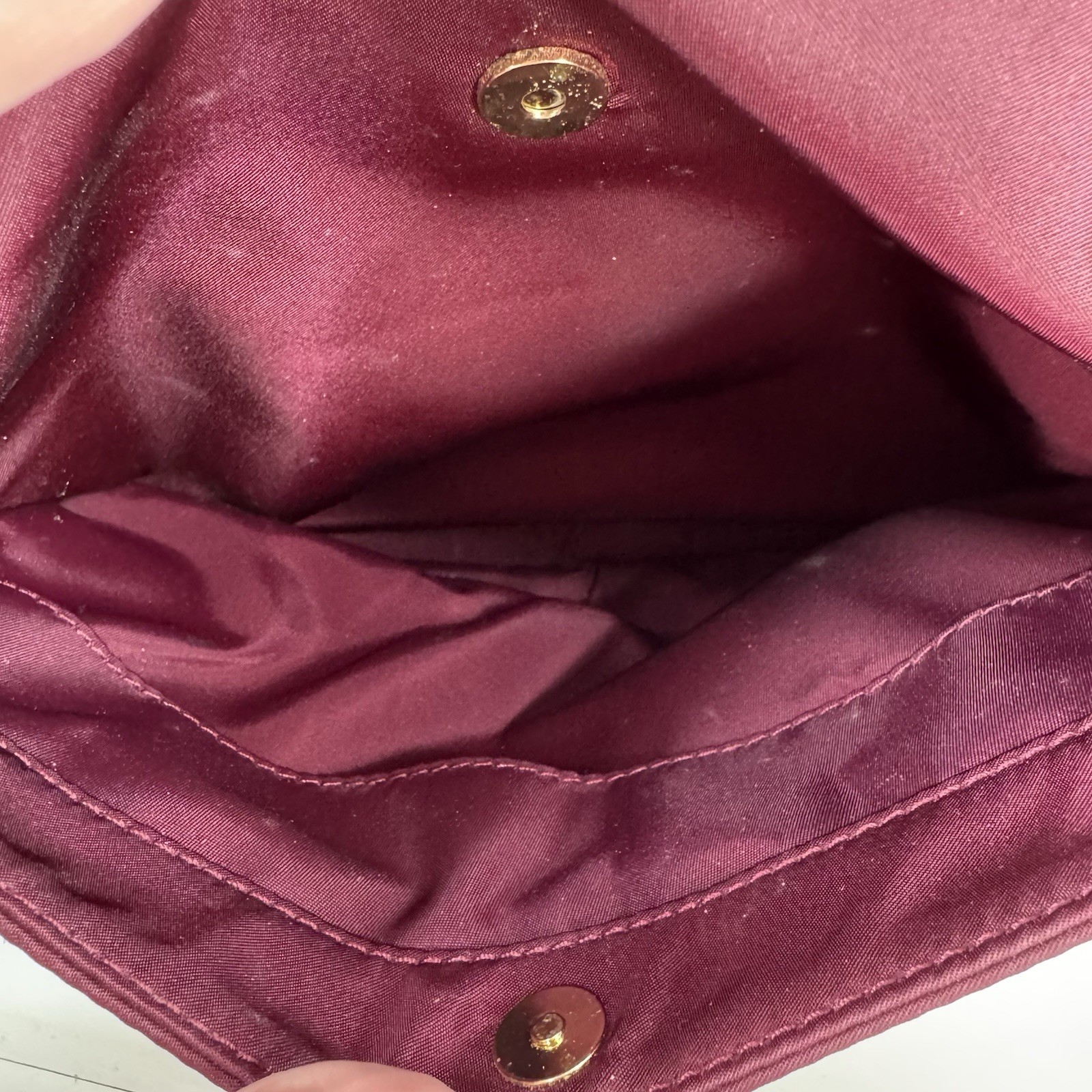 Michael Kors Maroon Nylon Kelsey Tote Bag Gold Hardware Zip Top Shoulder Bag