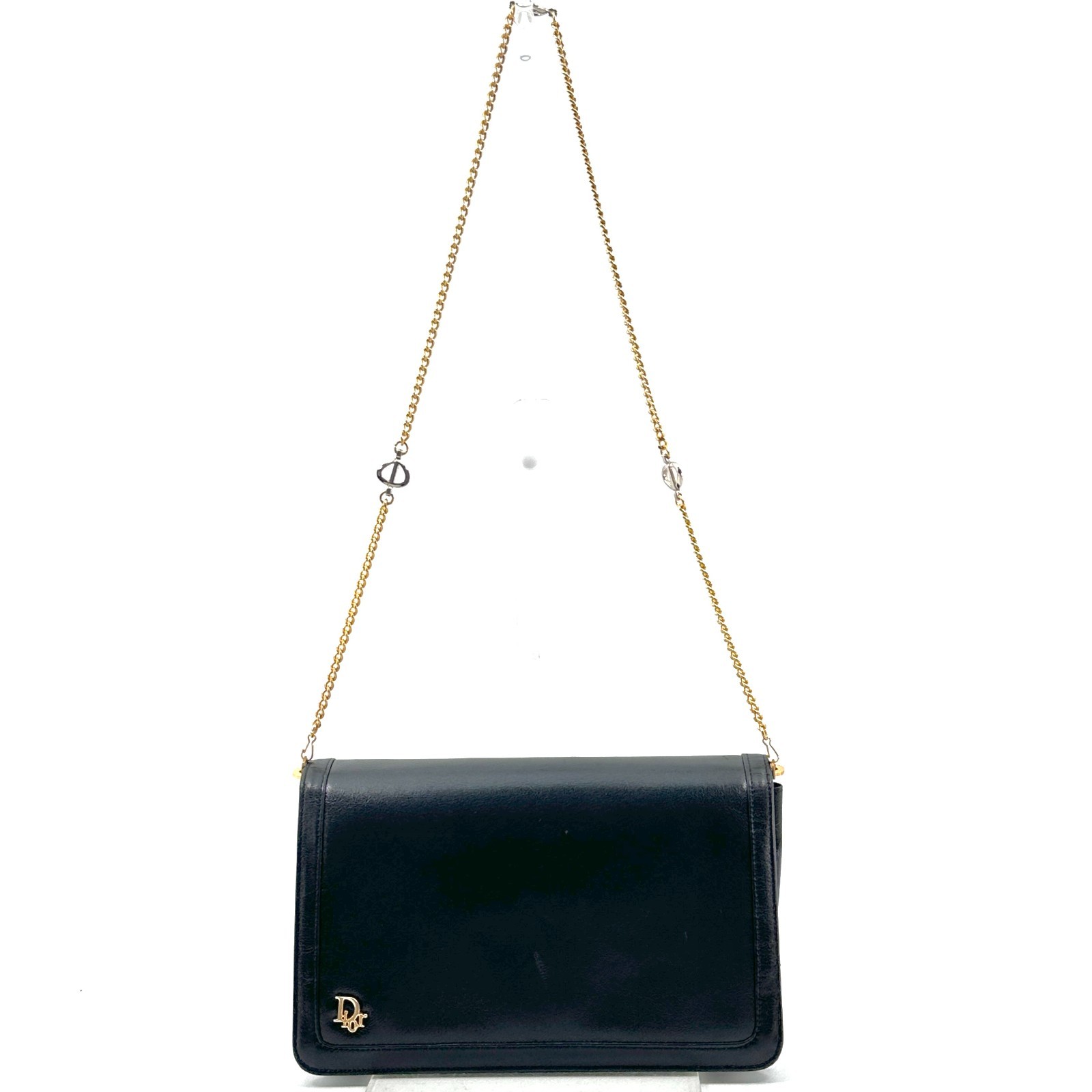 Christian Dior Leather Chain Shoulder Bag Authentic From Japan