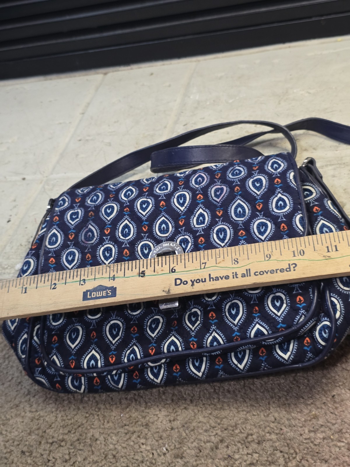 Vera Bradley Medium Trapeze Tote Shoulder Bag Marrakesh Motifs Navy Blue