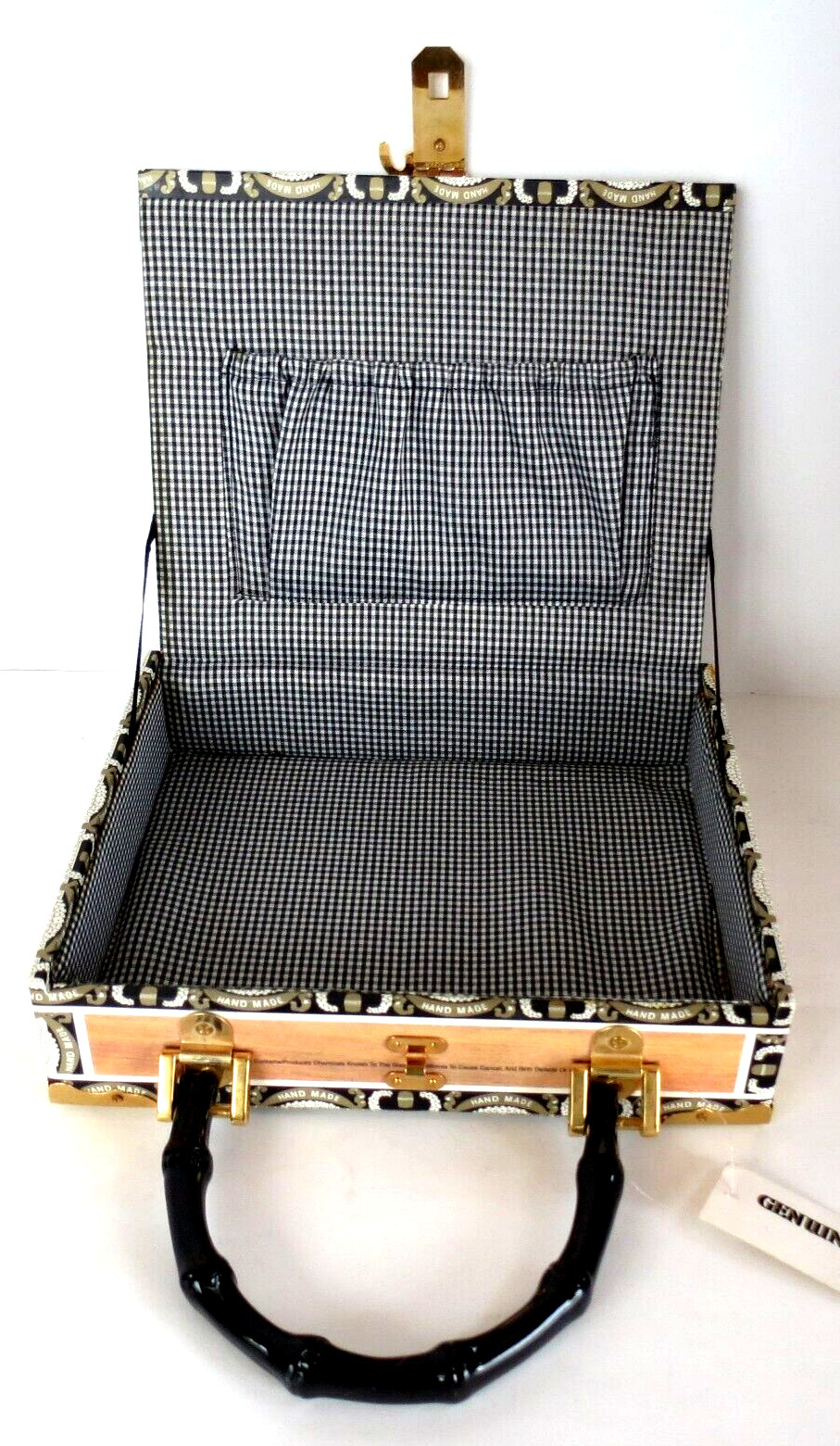 NEW – Vintage Braciano Fine Cigar Wood Box Purse – Dogs