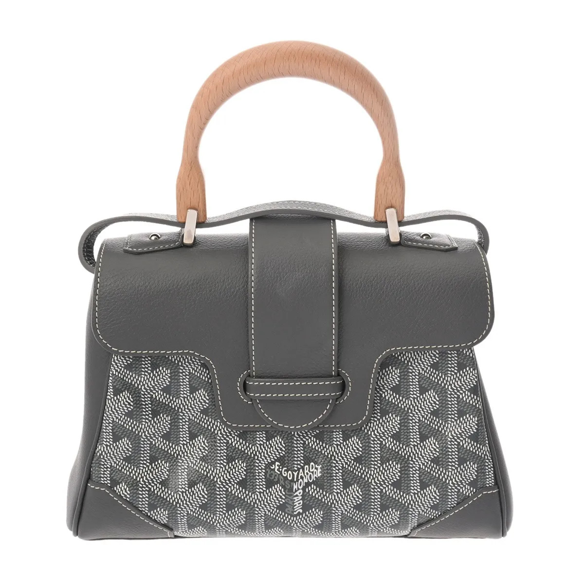 Goyard SAIGONMINTY51CL51P Handbag Canvas / Calfskin Gray #WB1148