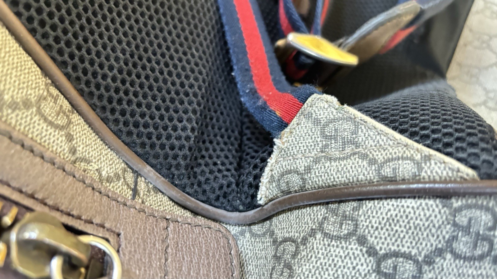 Authenticated Gucci GG Supreme Bosco 25 Backpack AS IS Use It Repair Project