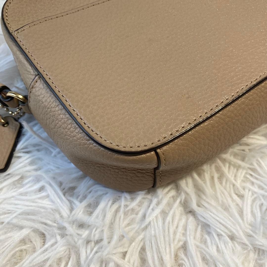 Coach Shoulder Bag Camera Bag Jamie Leather Zip Closure