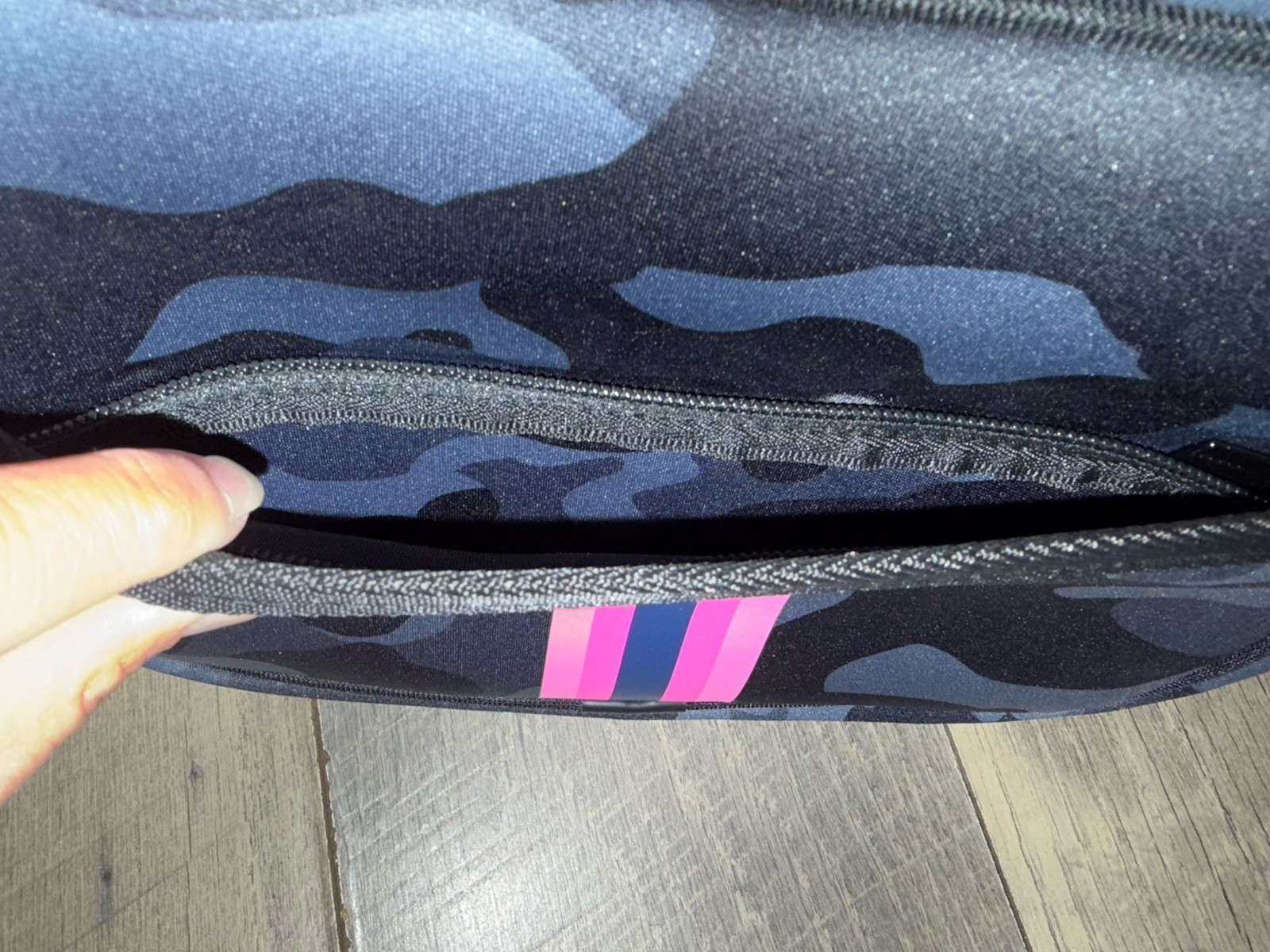 Haute Shore Drew Epic Neoprene Crossbody pink and gray camo purse