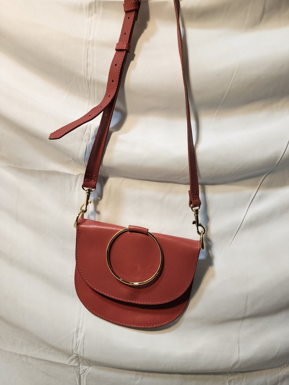 Able Medium Beautiful Leather Rust Clay Crossbody