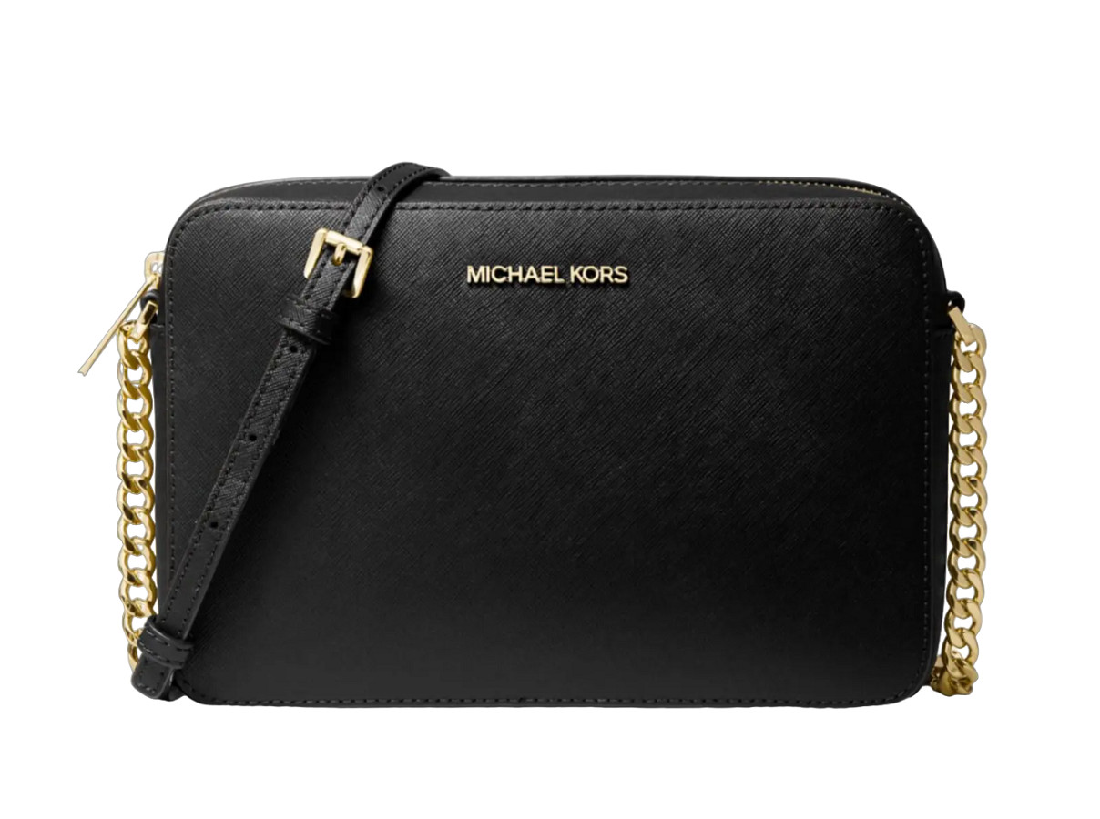 Michael Kors Jet Set Large Saffiano Leather/Printed Logo Crossbody Bag $378 Nwt
