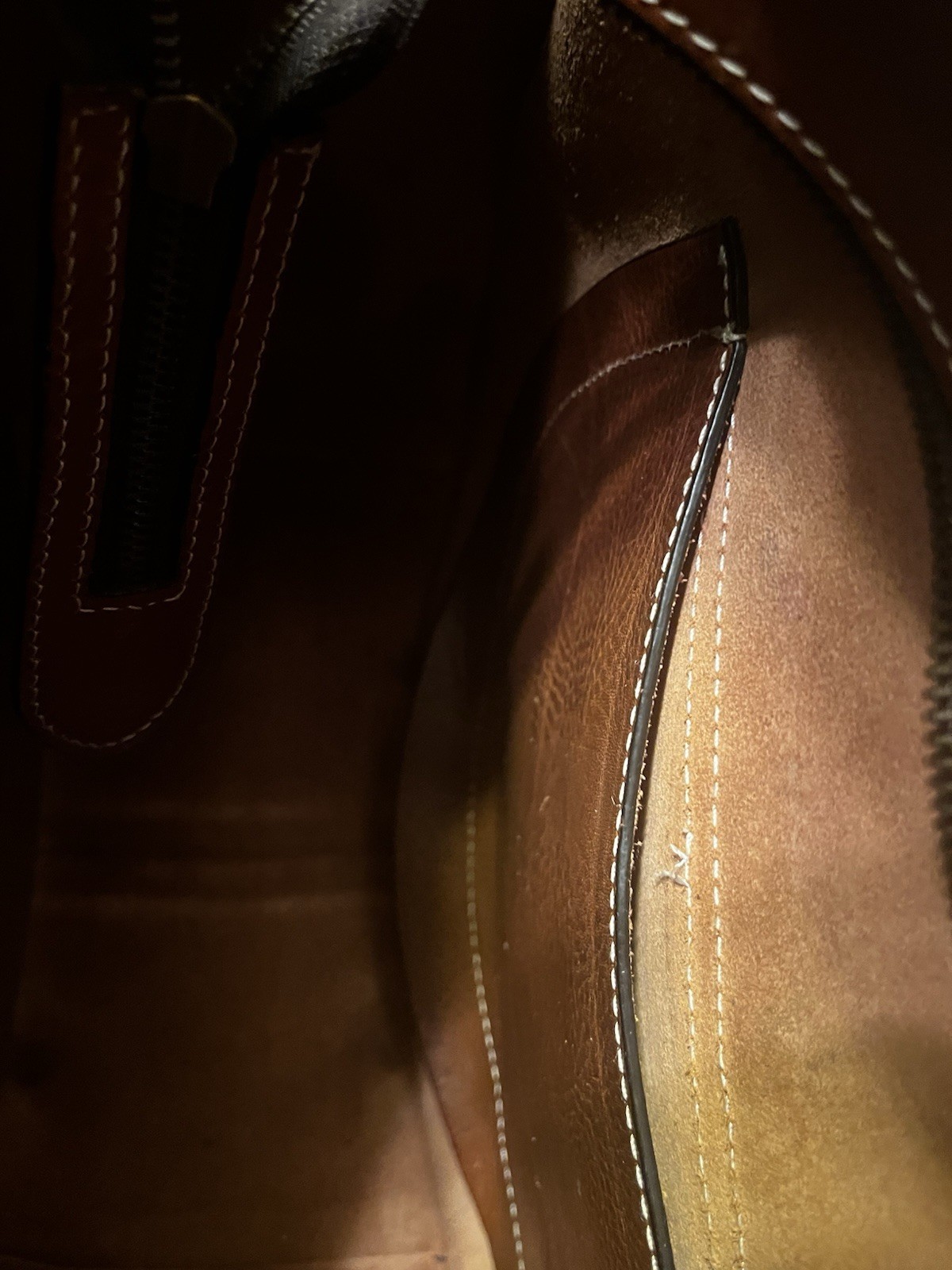 Italian Leather Anonimo Florentino Brown Crescent Shoulder Bag, Detach Strap
