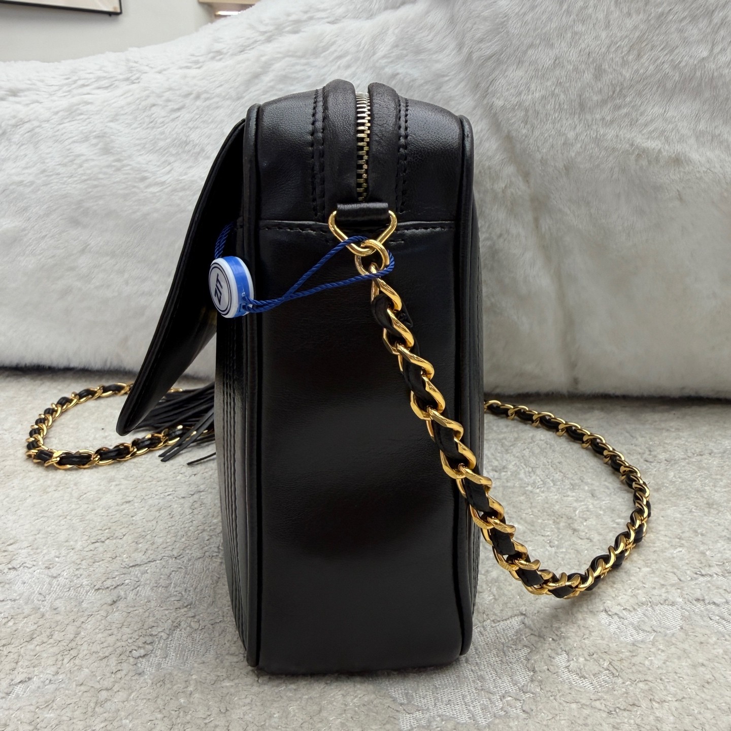 Chanel Vintage Camera Bag Normal Black Lambskin Leather Crossbody Duty Paid