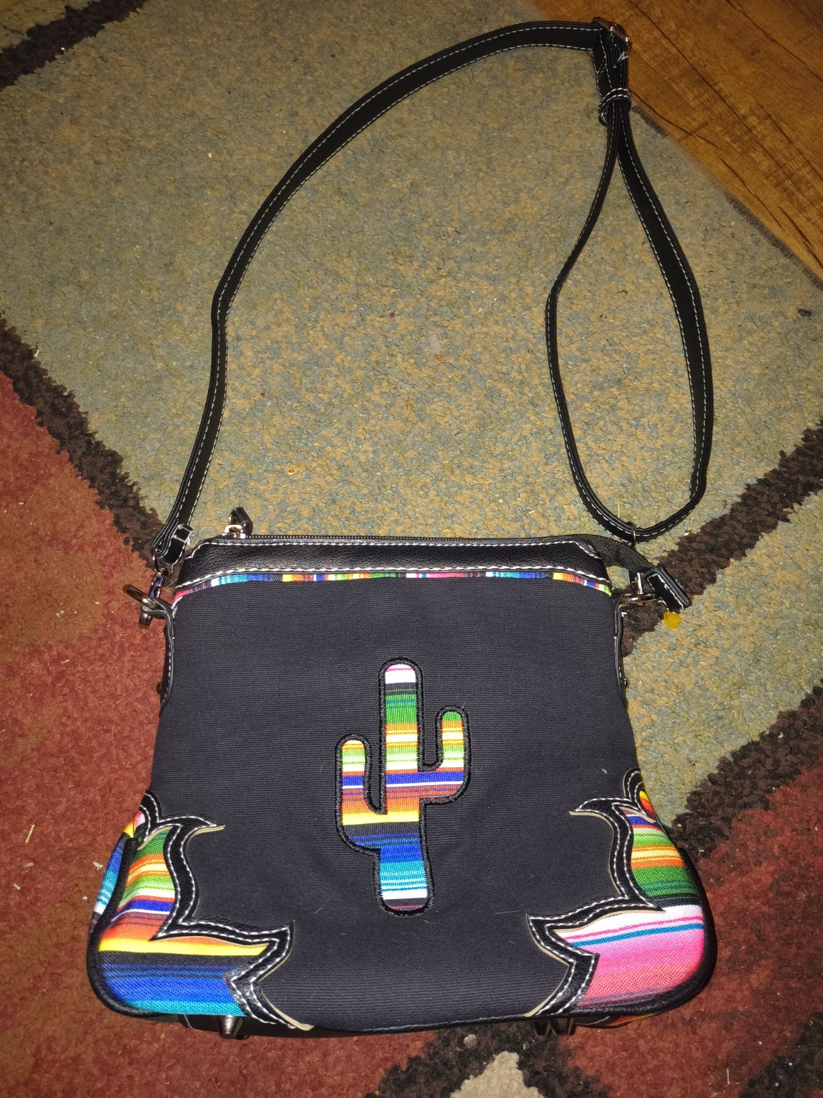 Cowgirl Trendy Multicolor Striped Western Crossbody Concealed Carry Purse