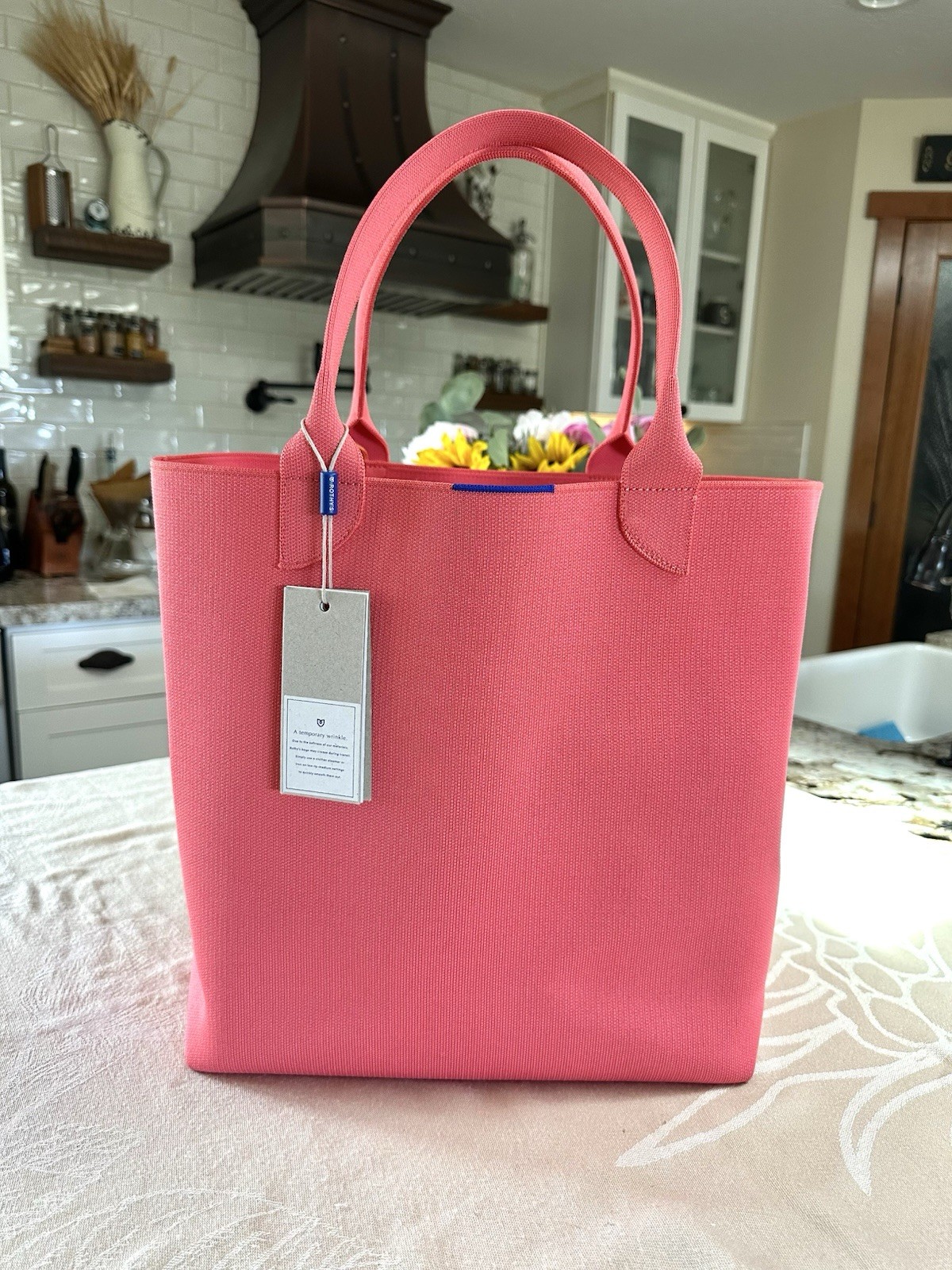 NWT Rothy’s The Lightweight Tote Ruby Grapefruit Pink Knit Tote Bag w/ Box